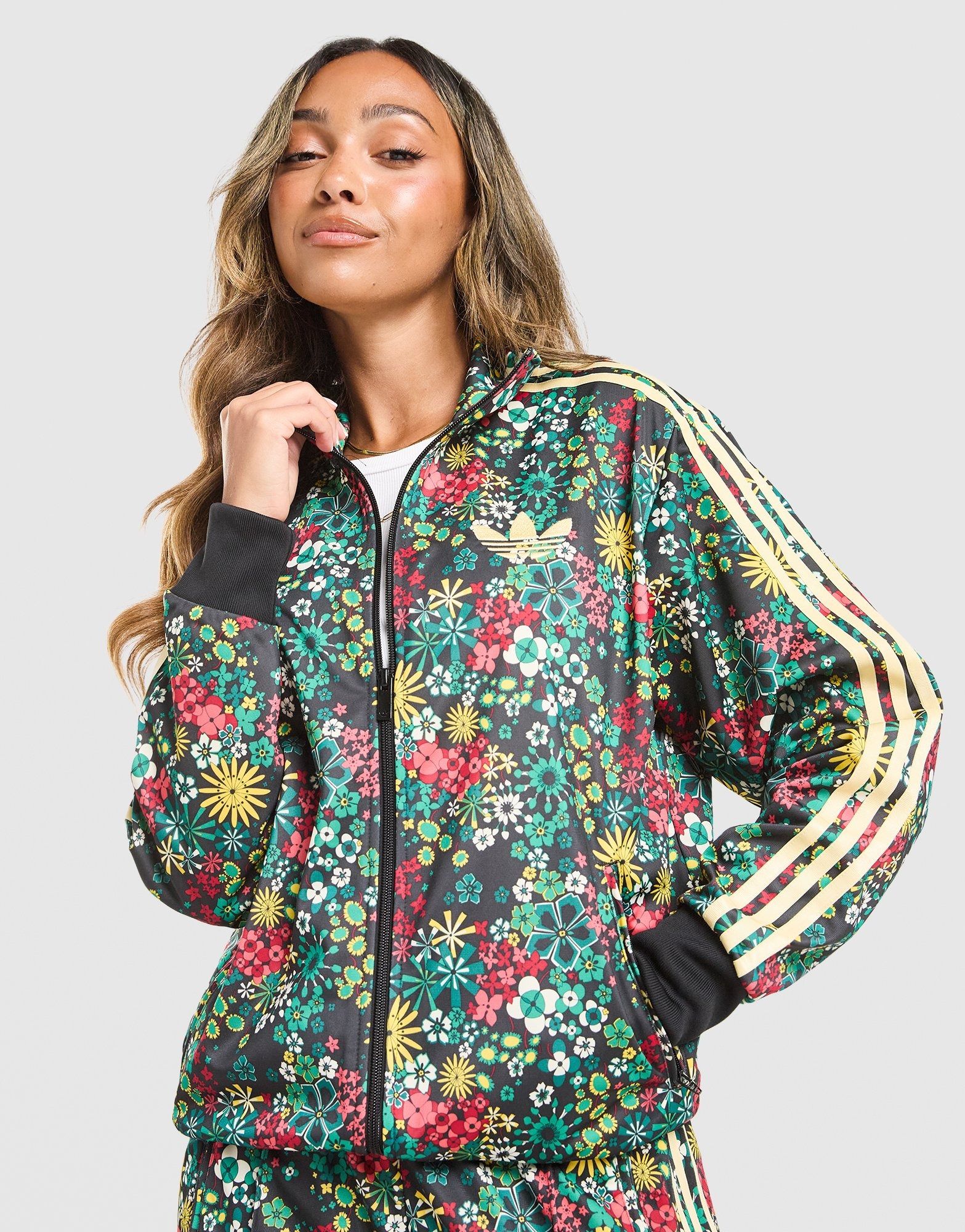 Black adidas Originals Liberty All Over Print Track Top - JD