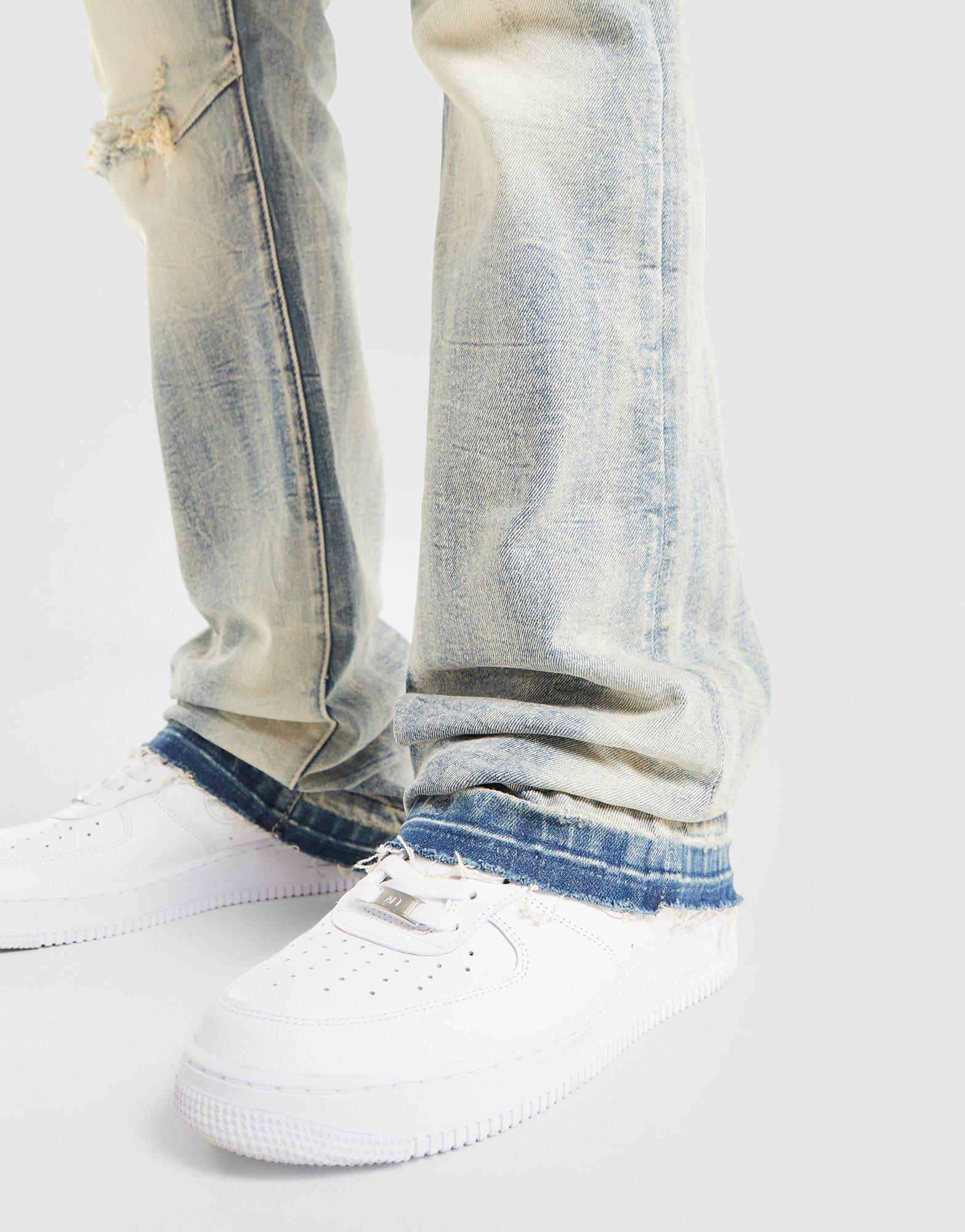 Smoke Rise Stacked Flare Washed Jeans