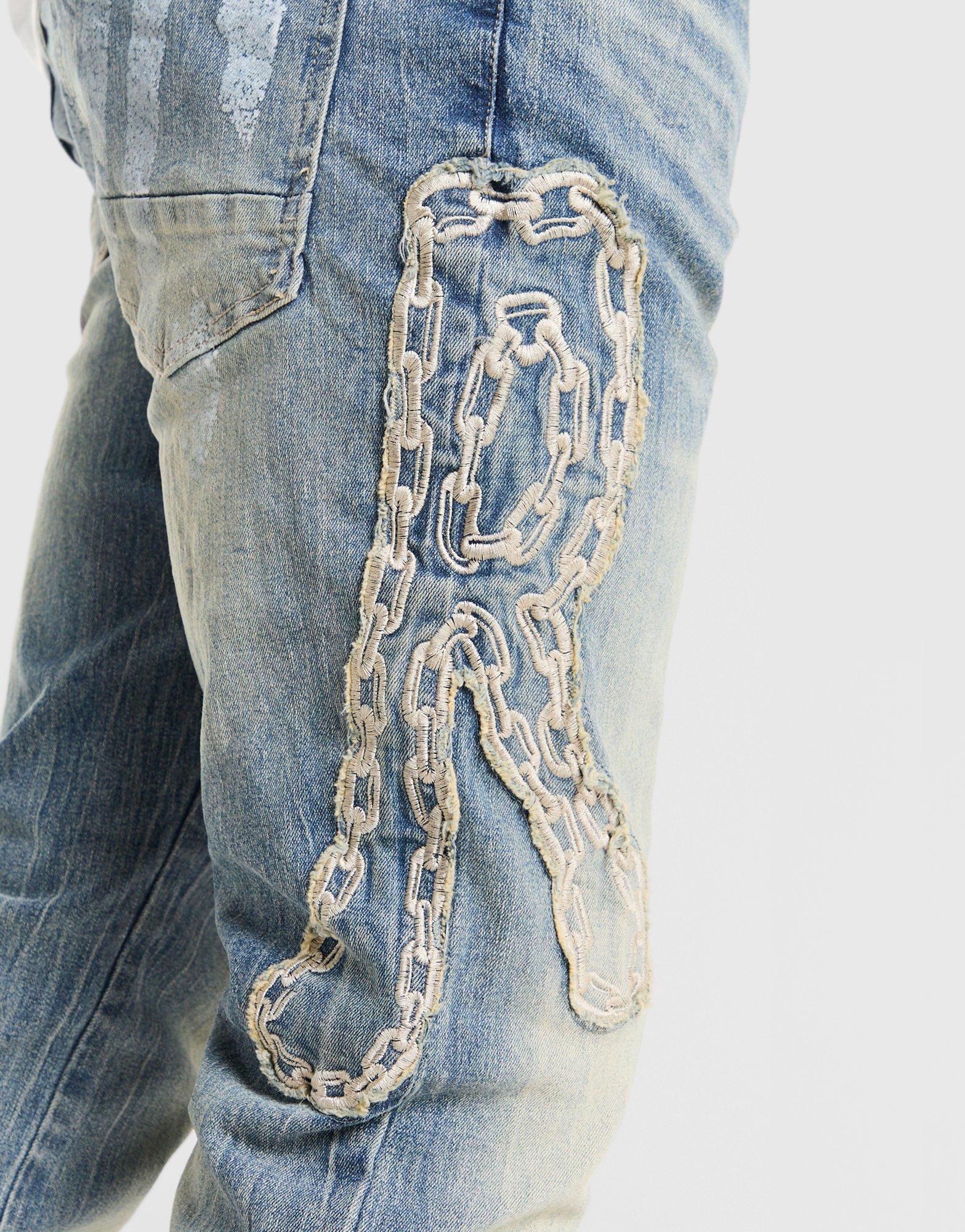 Smoke Rise Applique Straight Jeans