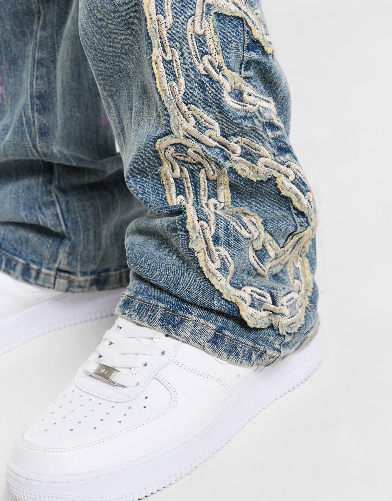 Smoke Rise Applique Straight Jeans