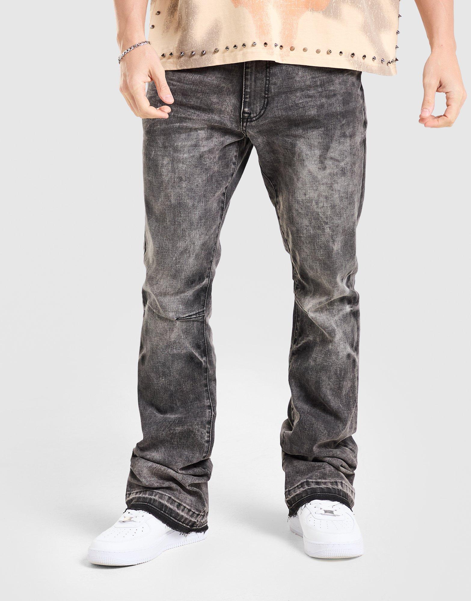 Smoke Rise Stack Flared Washed Jeans
