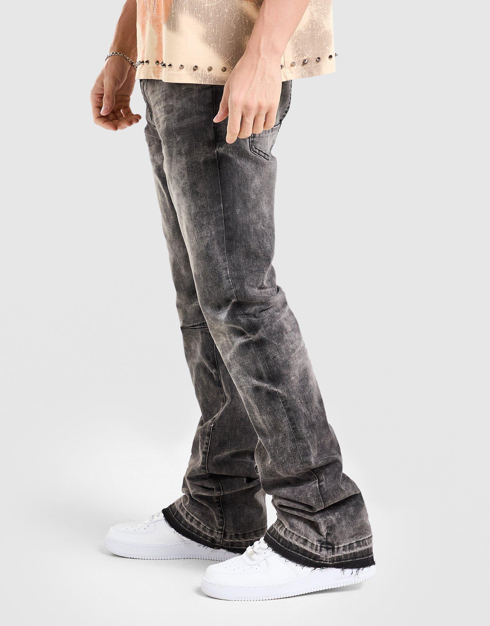 Smoke Rise Stack Flared Washed Jeans