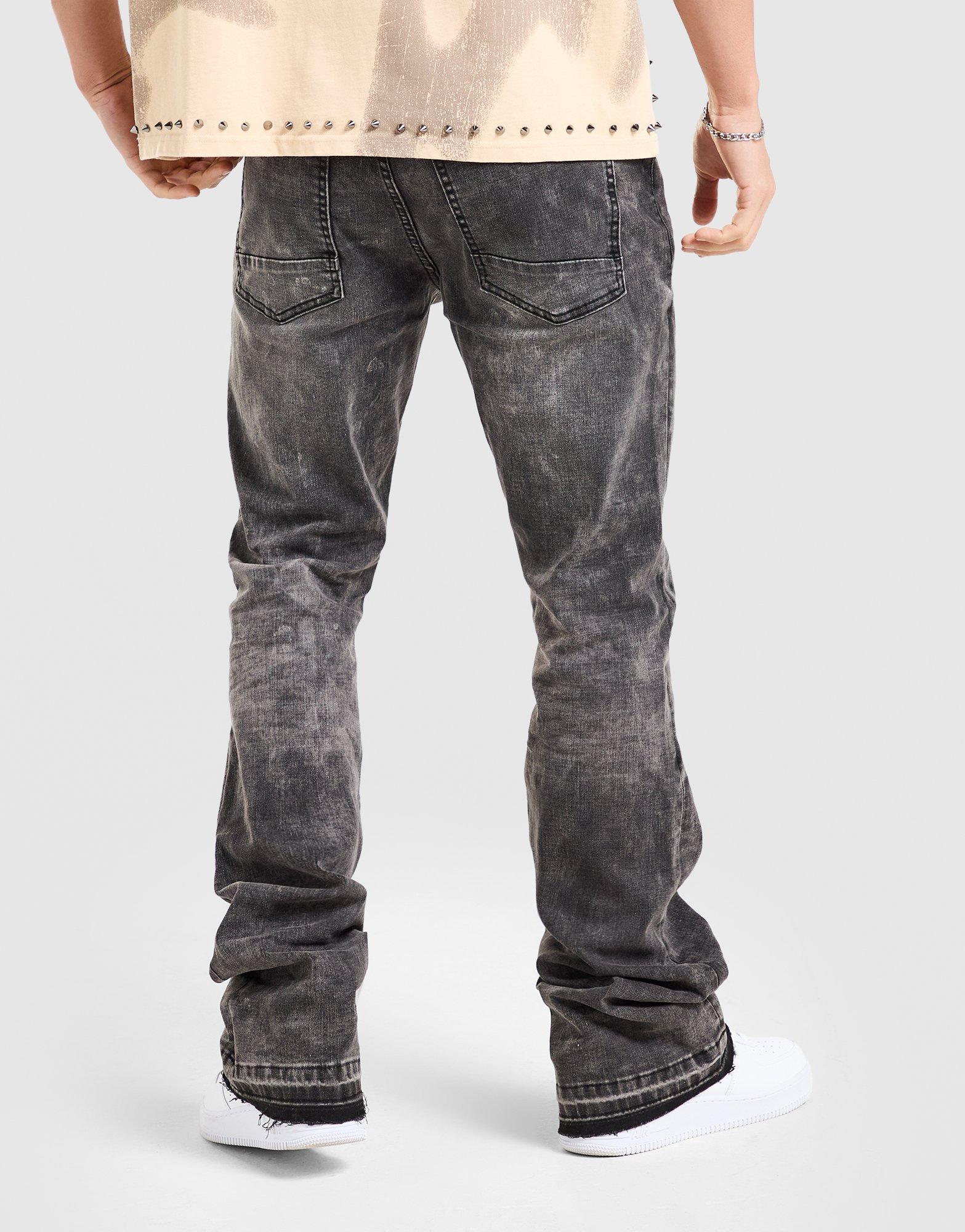 Smoke Rise Stack Flared Washed Jeans