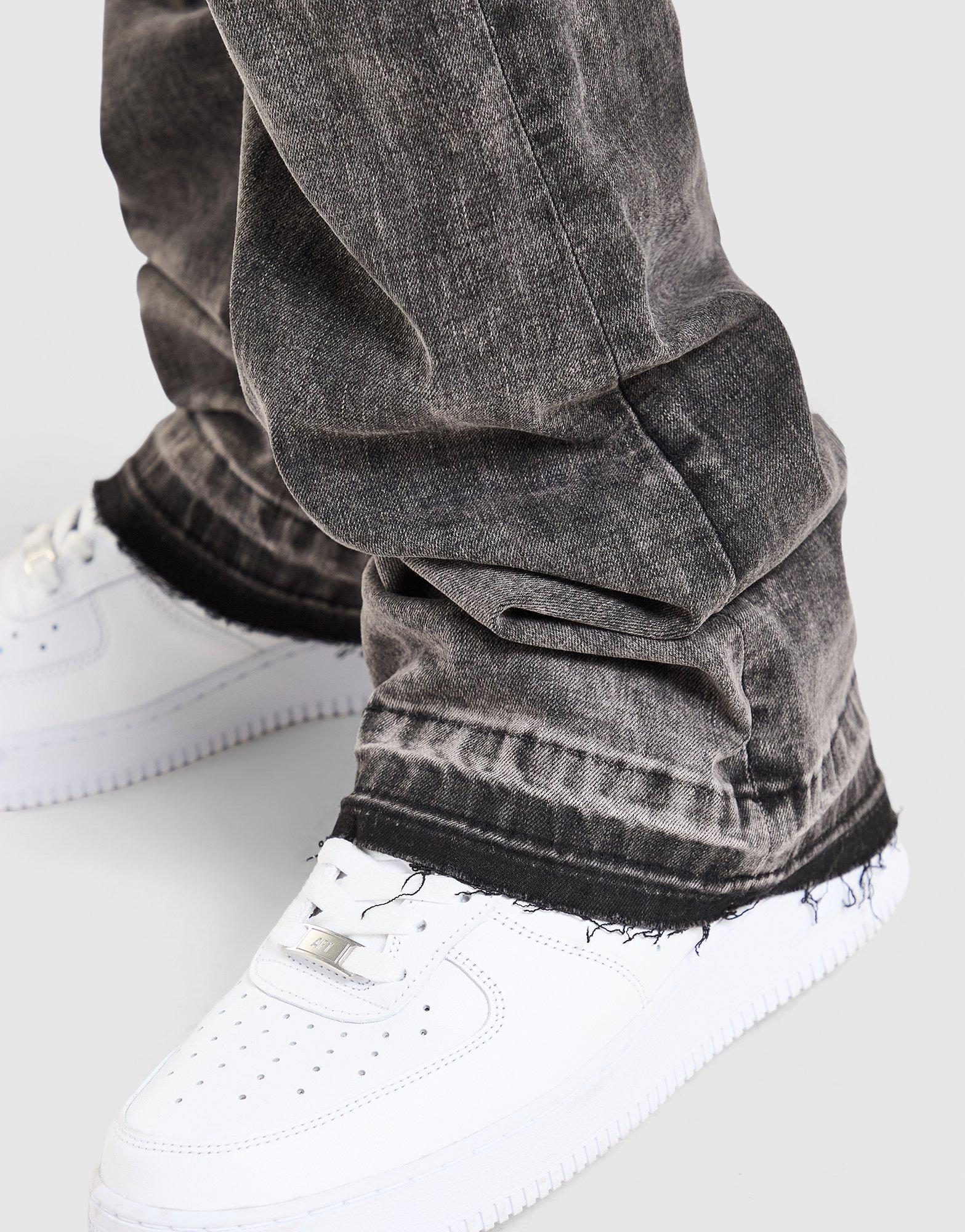 Smoke Rise Stack Flared Washed Jeans