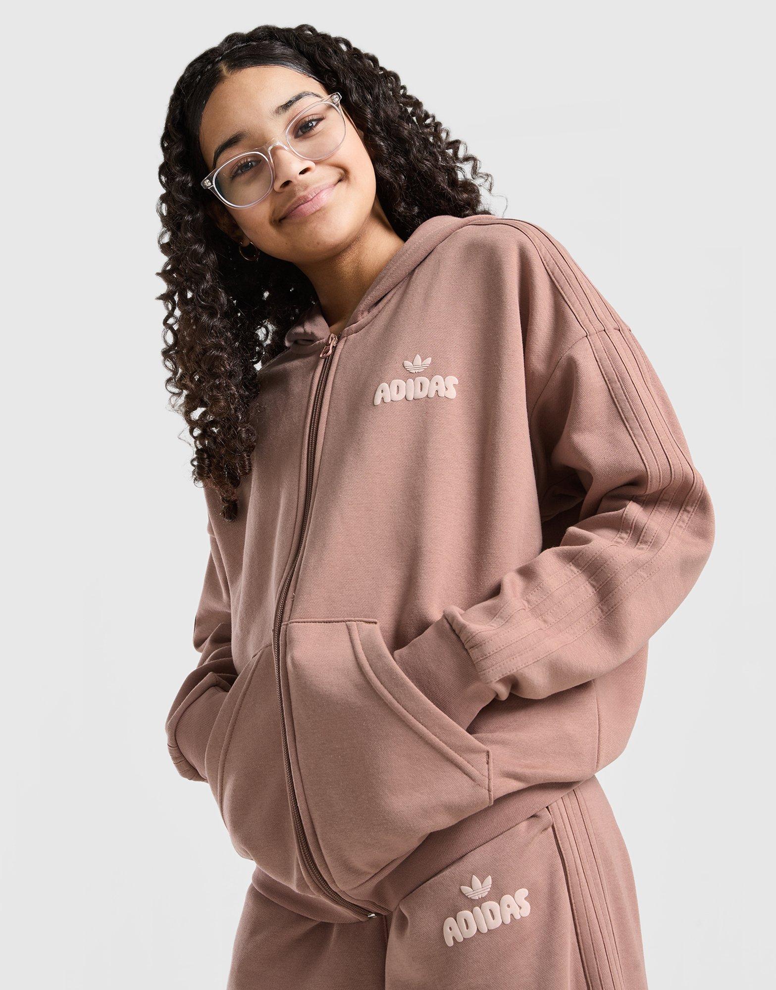 adidas Originals Girls' Logo Full Zip Hoodie Junior