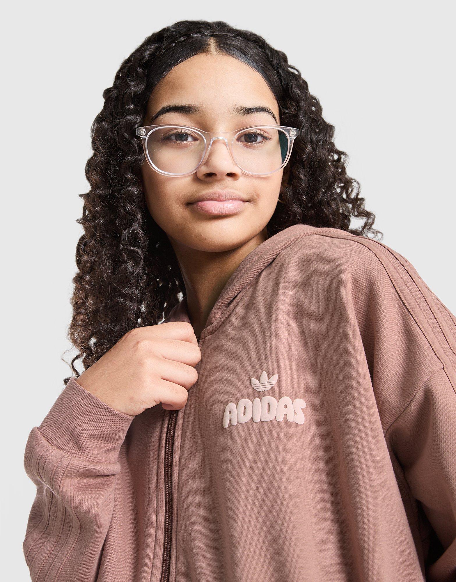 adidas Originals Girls' Logo Full Zip Hoodie Junior