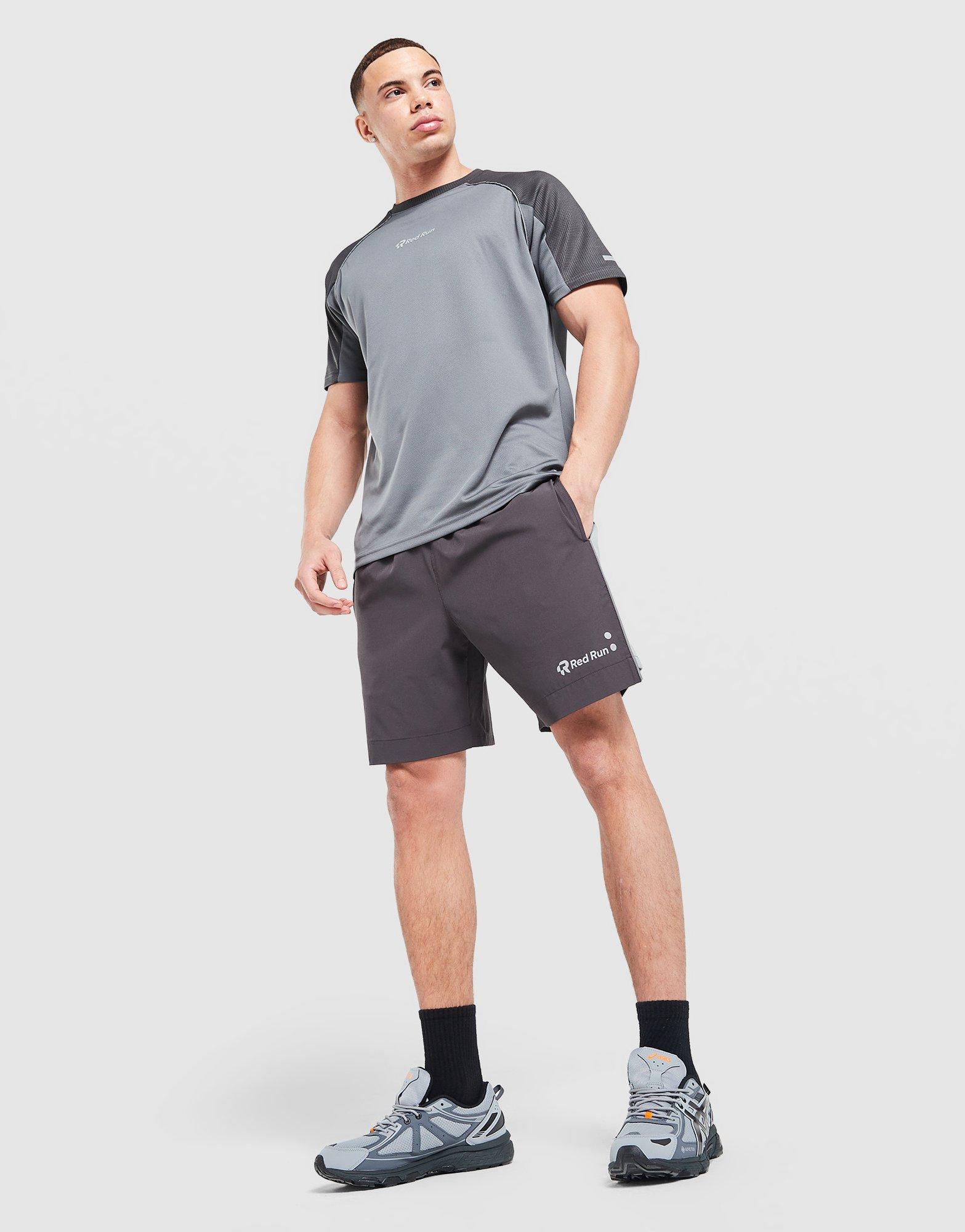 Red Run Activewear Titanium Panelled Sports Shorts