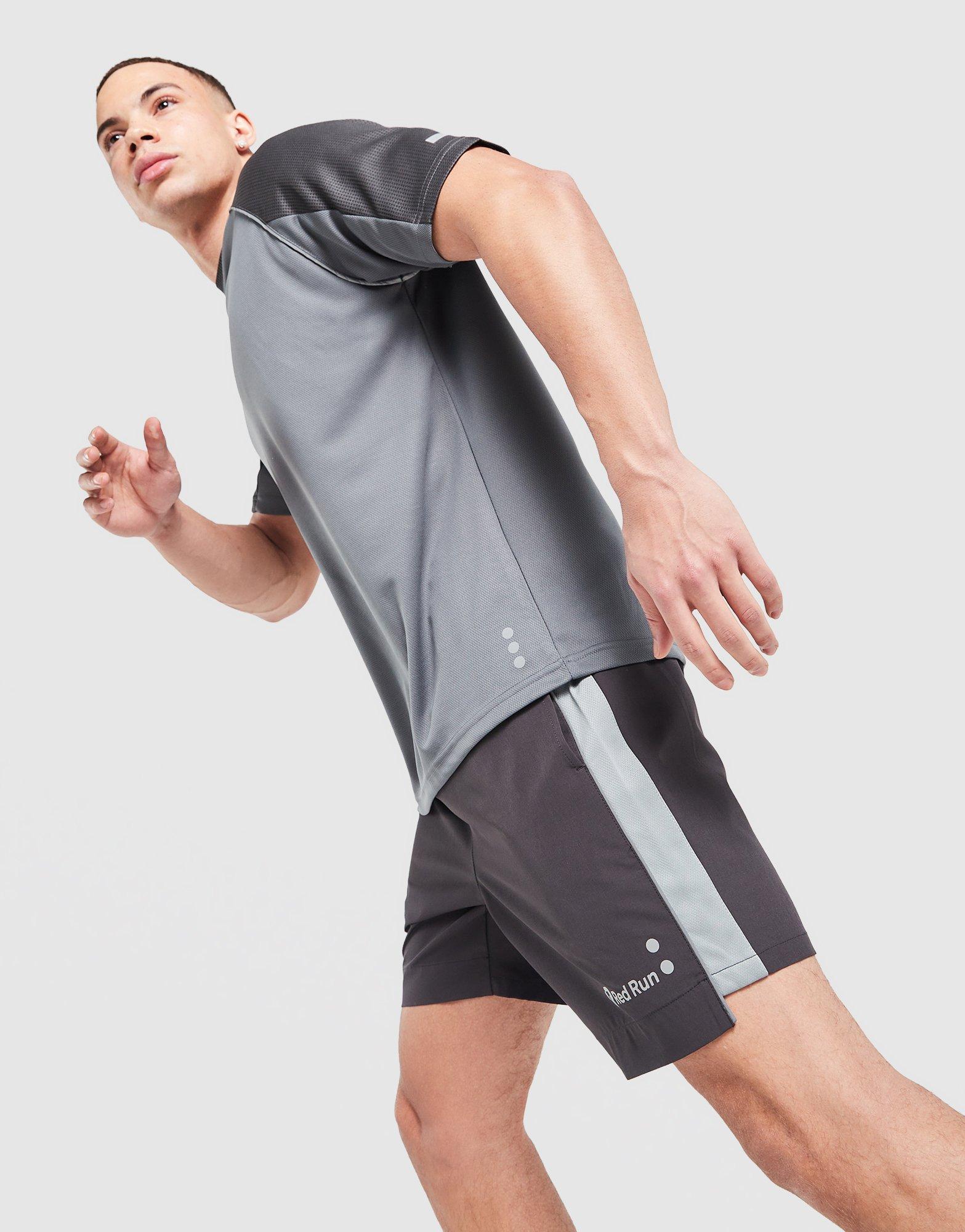 Red Run Activewear Titanium Panelled Sports Shorts