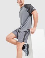 Red Run Activewear Titanium Charcoal Panelled Sports Shorts