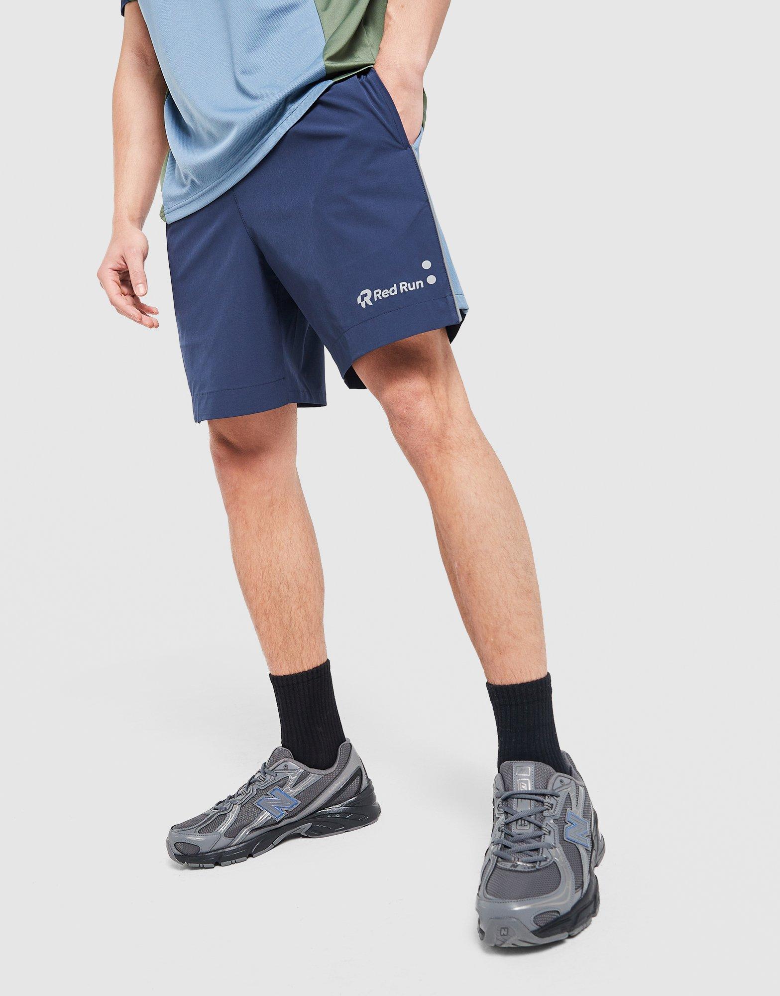 Red Run Activewear Midnight Moss Panelled Sports Shorts