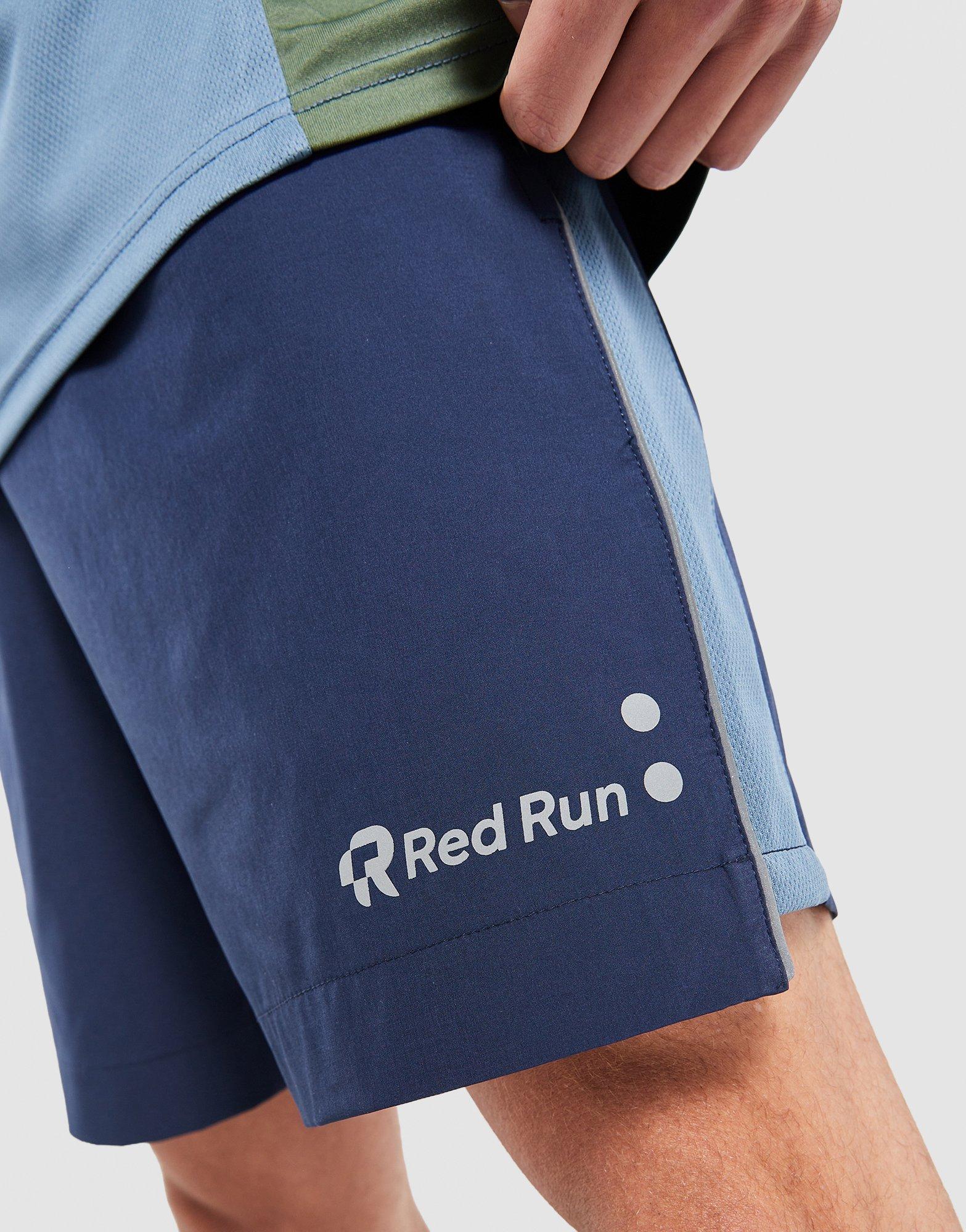 Red Run Activewear Midnight Moss Panelled Sports Shorts