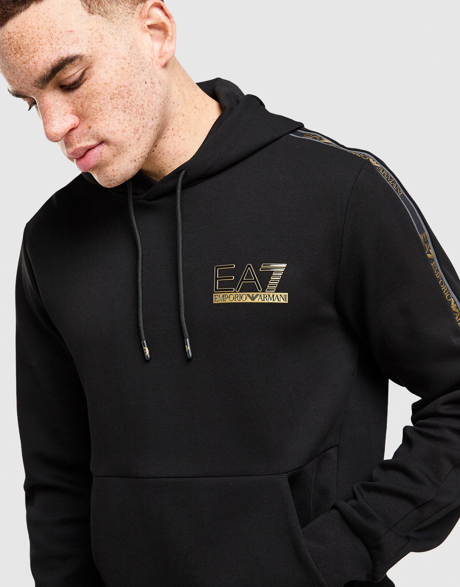 EA7 Emporio Armani Tape Centre Logo Overhead Hoodie