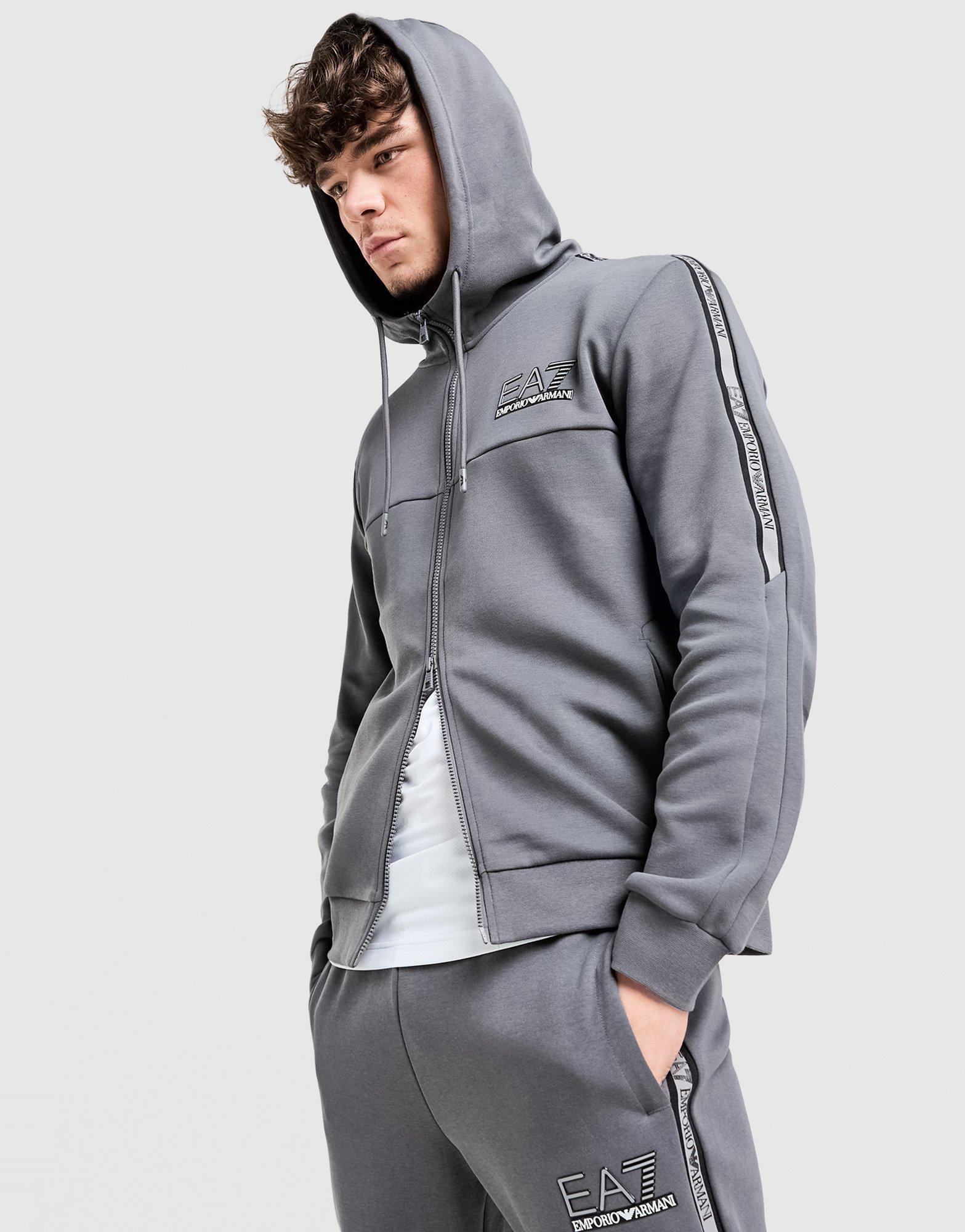 EA7 Emporio Armani Felpa con Cappuccio Full Zip Tape