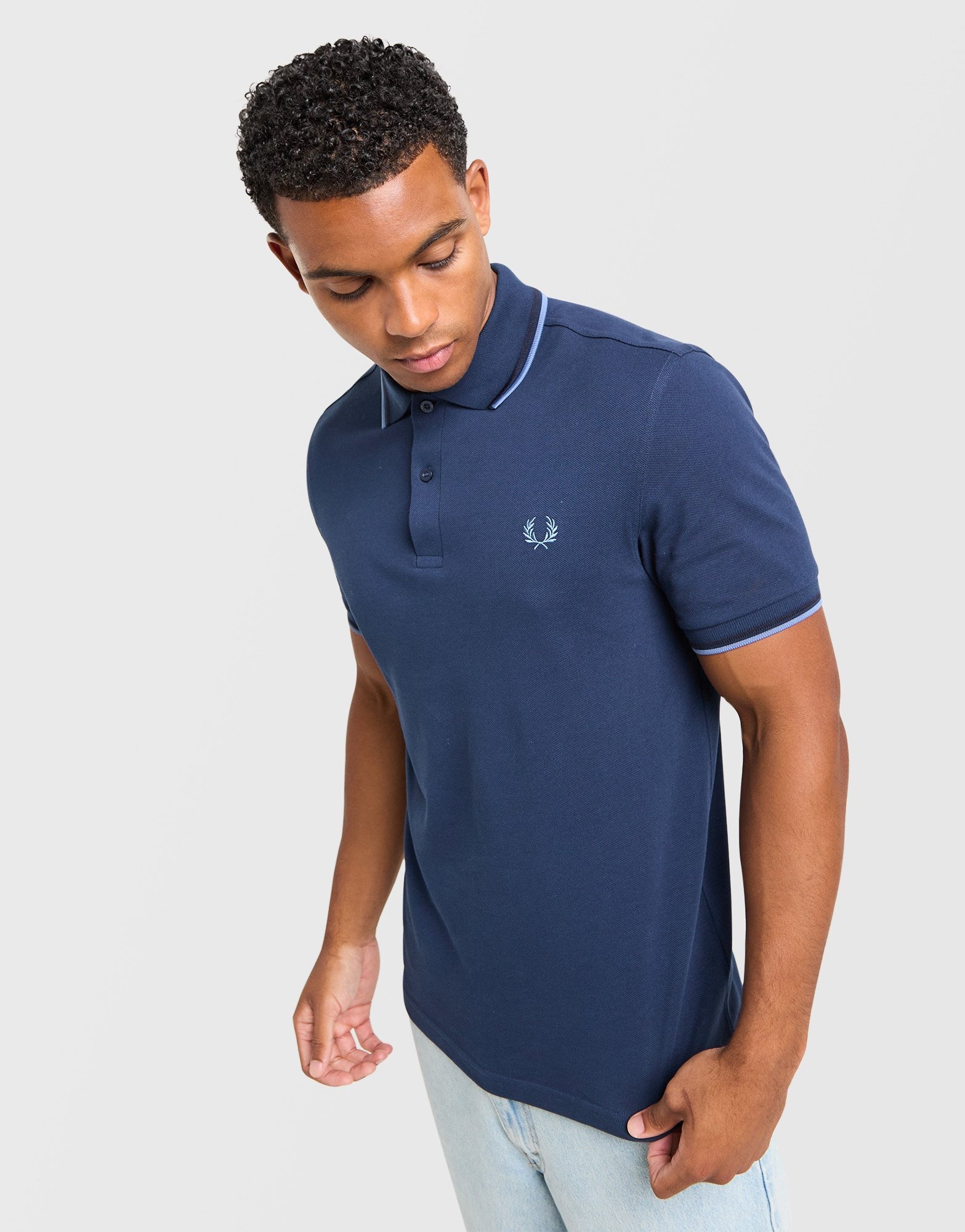 トップス FRED PERRY Twin Tipped Ribbed Polo Shirt Fred Perry Twin Tipped Polo T Shirt Black | Mainline Menswear x
