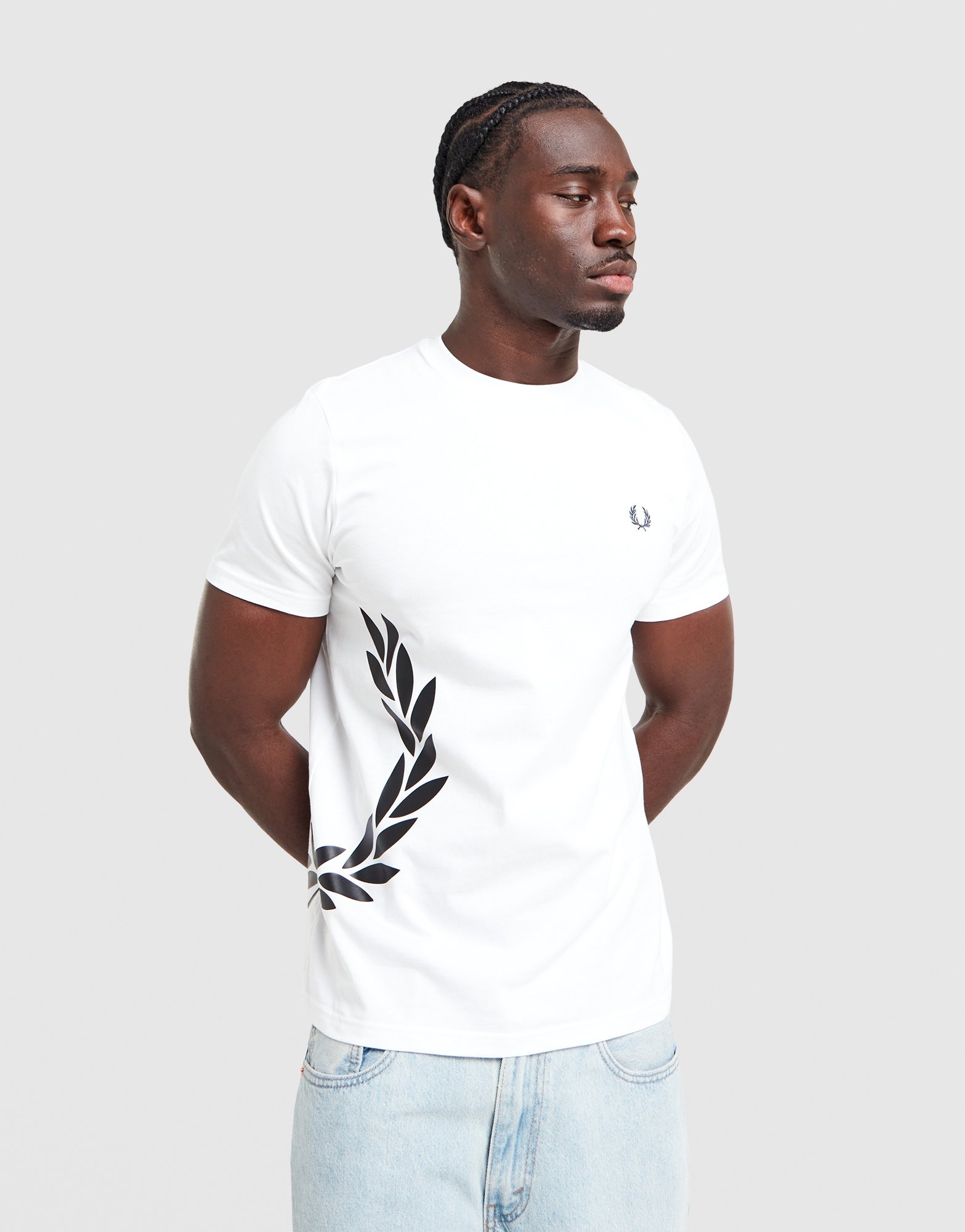 White Fred Perry Side Logo T-Shirt - JD Sports Global