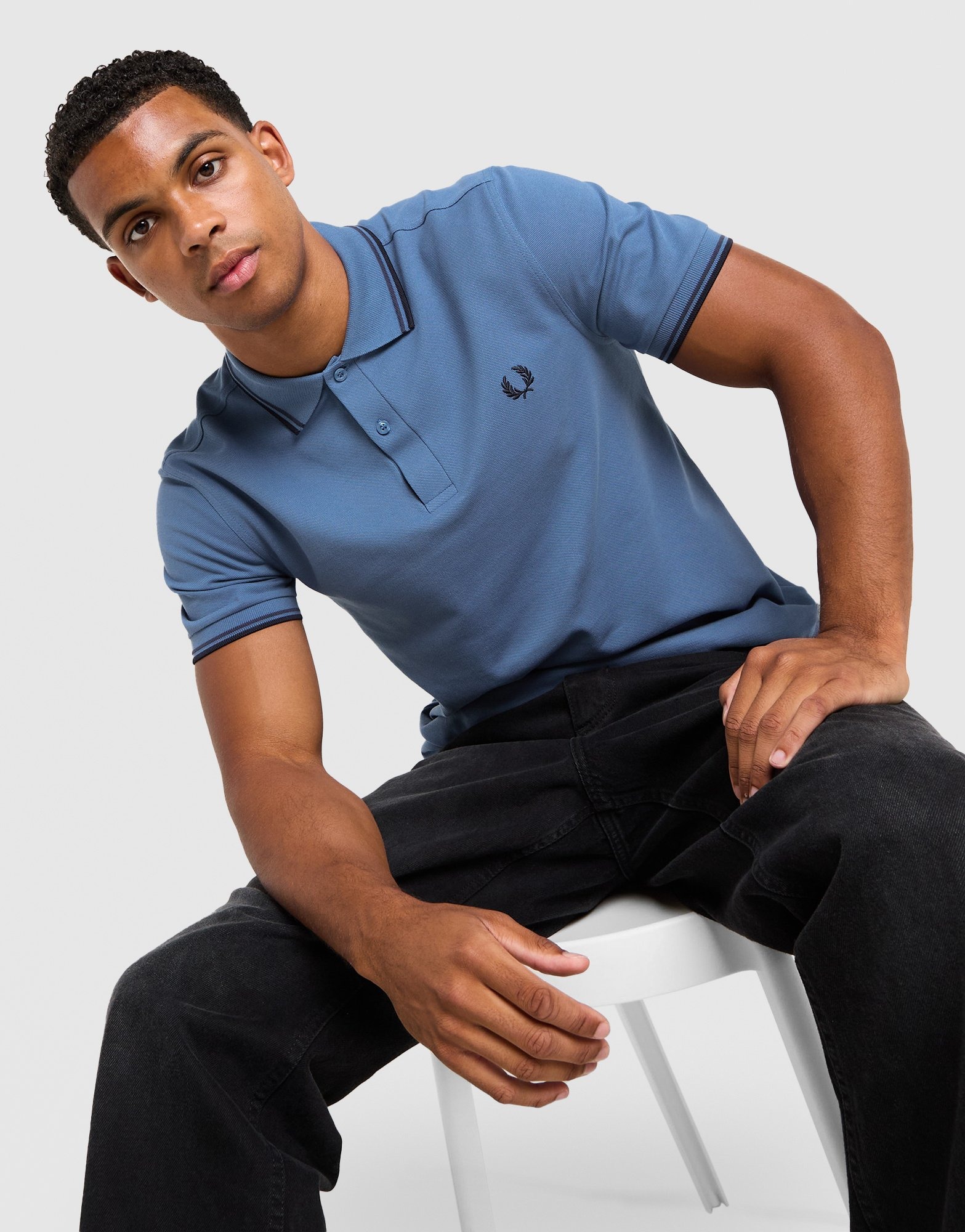 Fred Perry Twin Tipped Polo Shirt em Azul - JD Sports Portugal