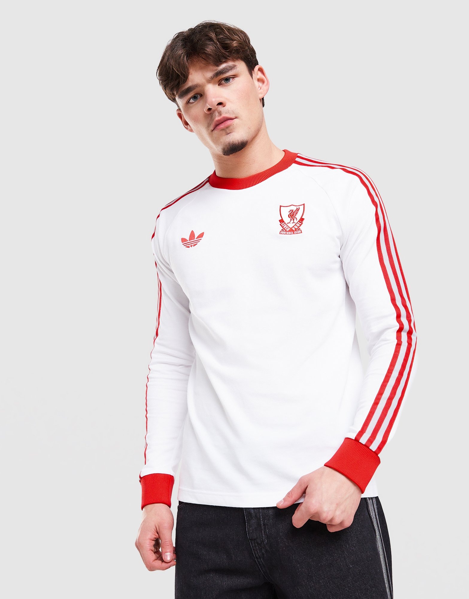 Liverpool FC adidas ホワイト/レッド シャツ M White adidas Originals Liverpool FC OG Long Sleeve T-Shirt - JD