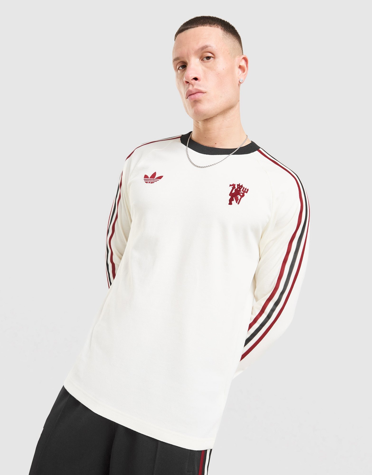 White adidas Originals Manchester United FC OG Long Sleeve T-Shirt
