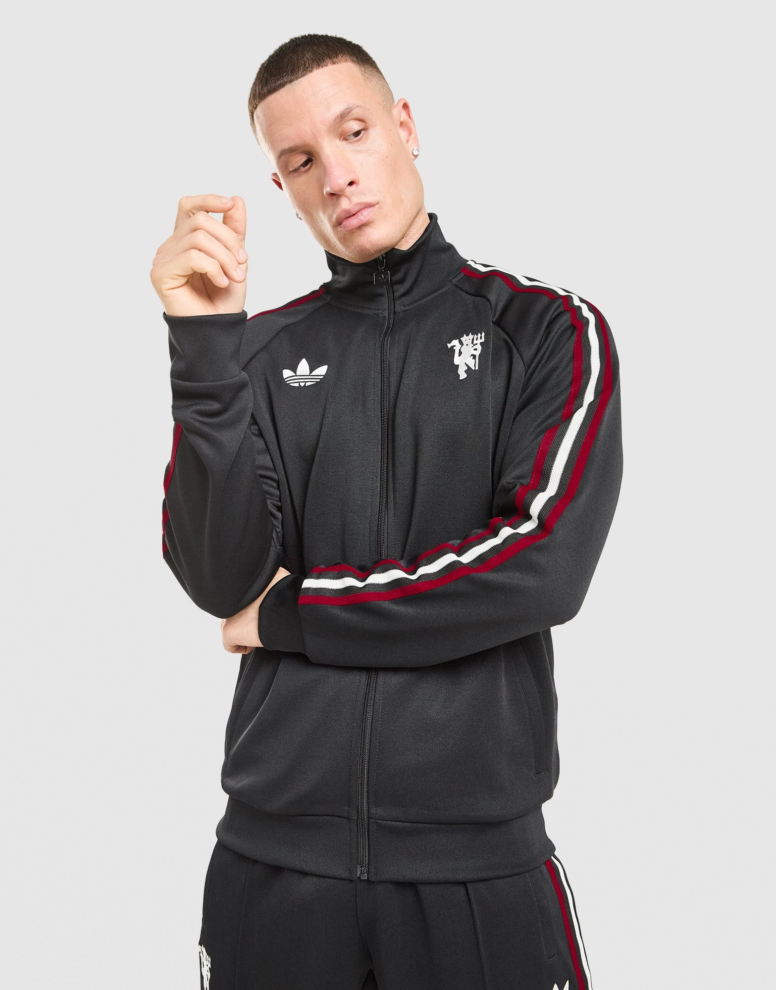 Black adidas Originals Manchester United FC OG Track Top - JD