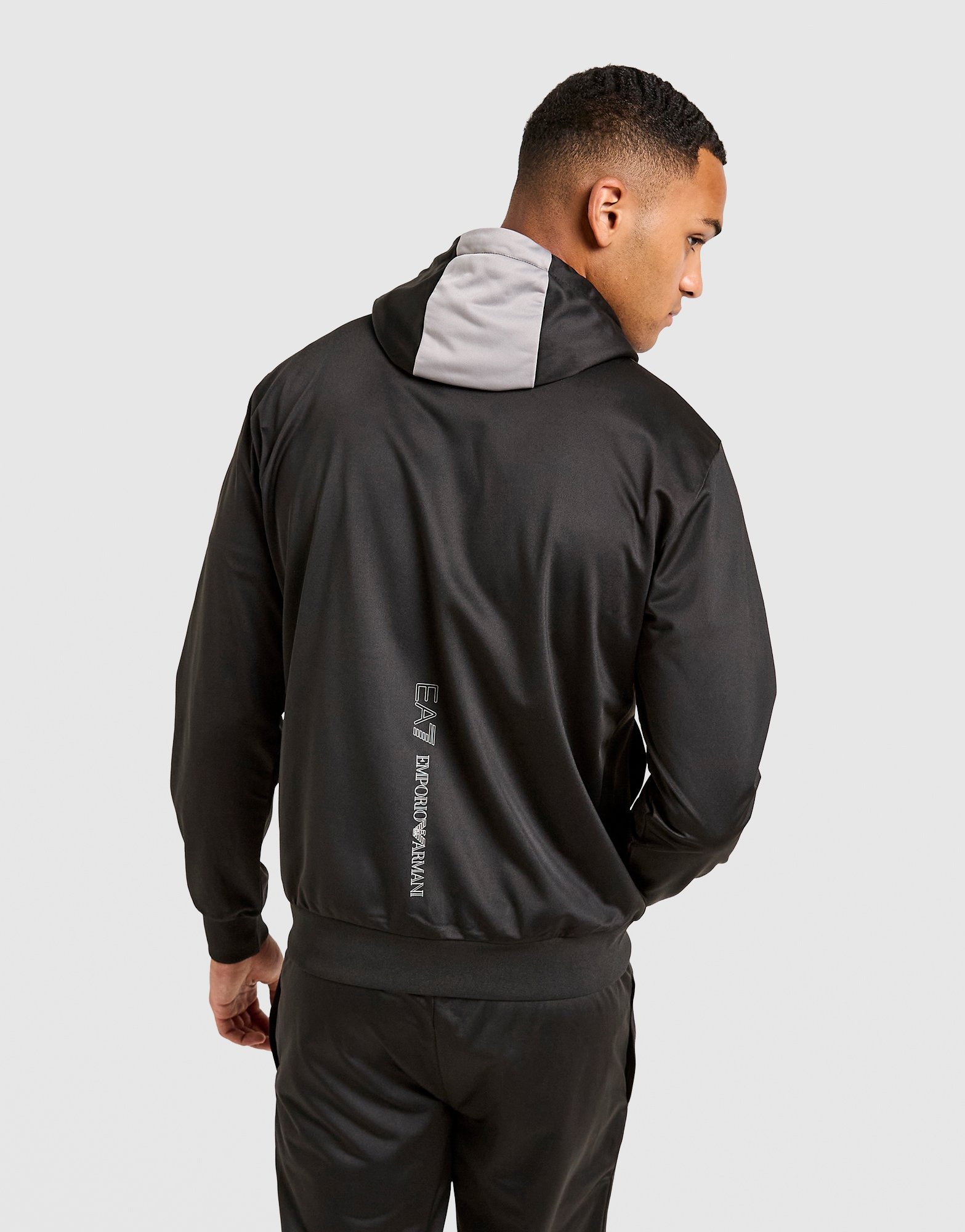 Black EA7 Emporio Armani Poly Full Zip Hoodie - JD Sports Global