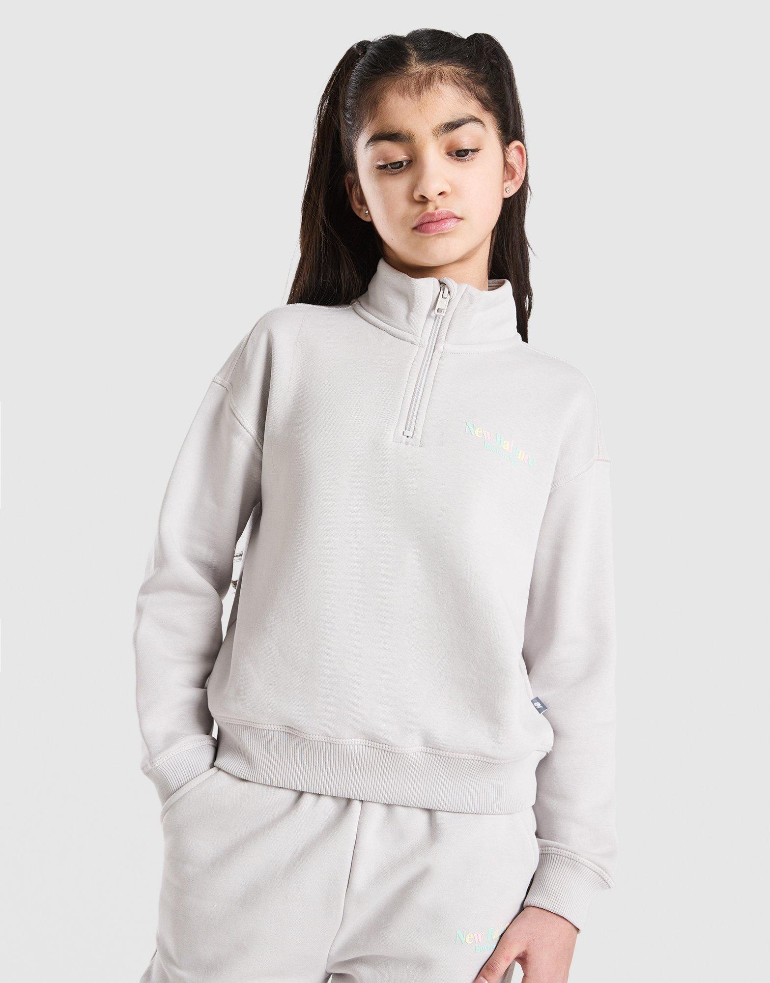 New Balance Girls' Tonal Logo 1/4 Zip Sweatshirt Junior