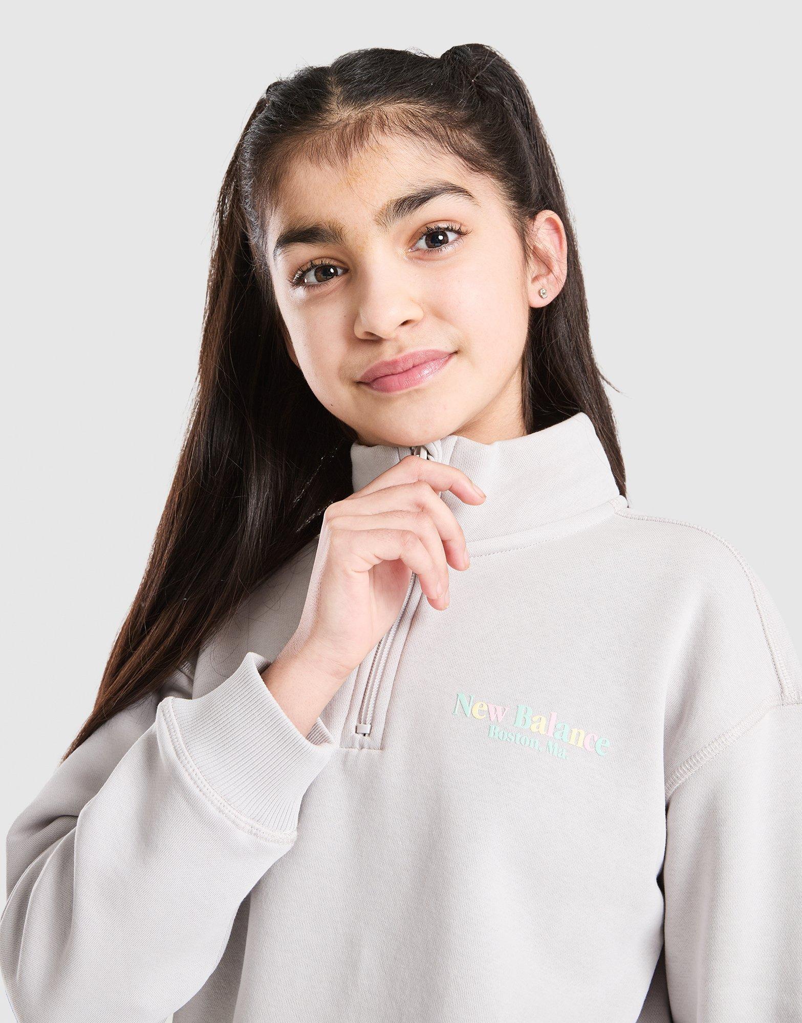 New Balance Girls' Tonal Logo 1/4 Zip Sweatshirt Junior