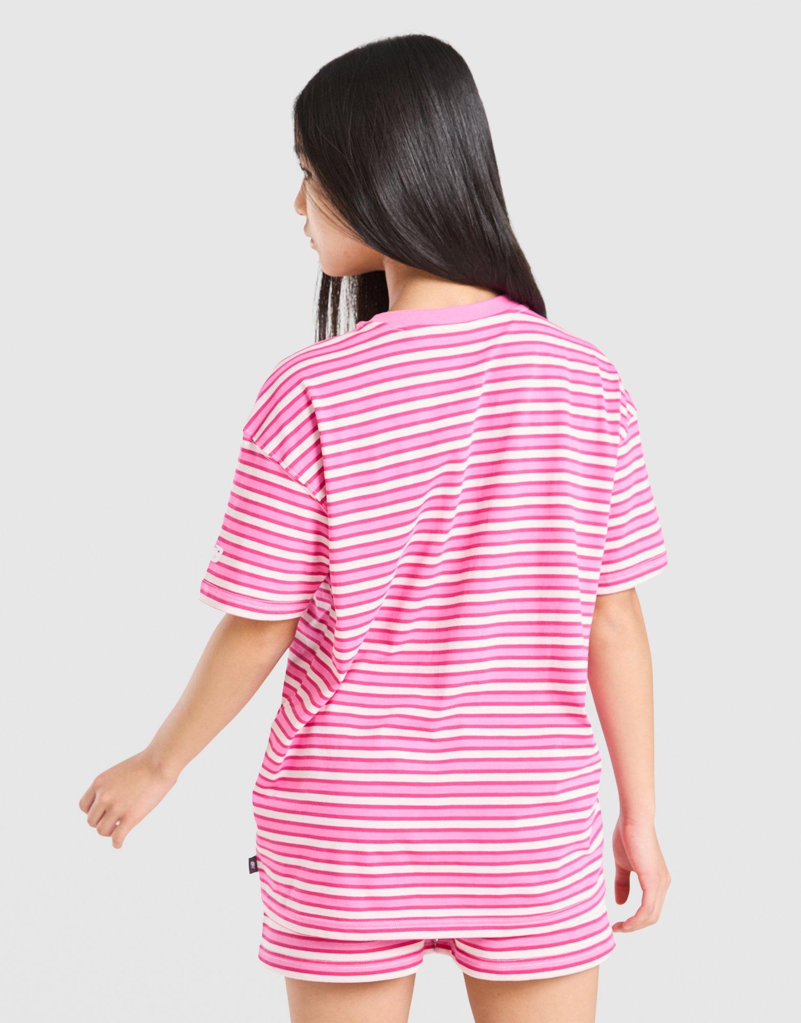 New Balance Girls' Stripe Boyfriend T-Shirt Junior