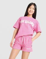 New Balance Girls' Stripe Boyfriend T-Shirt Junior