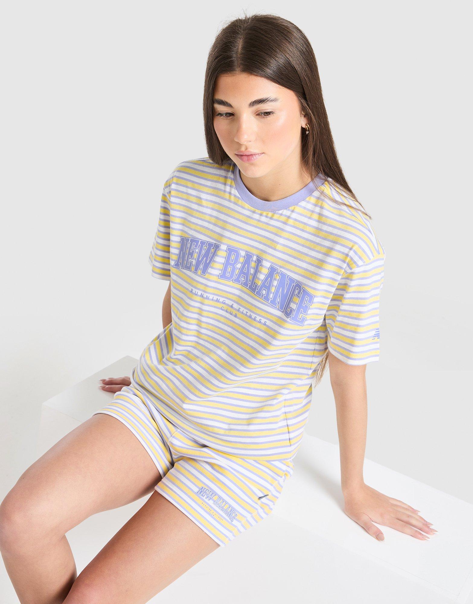 New Balance Girls' Stripe Boyfriend T-Shirt Junior