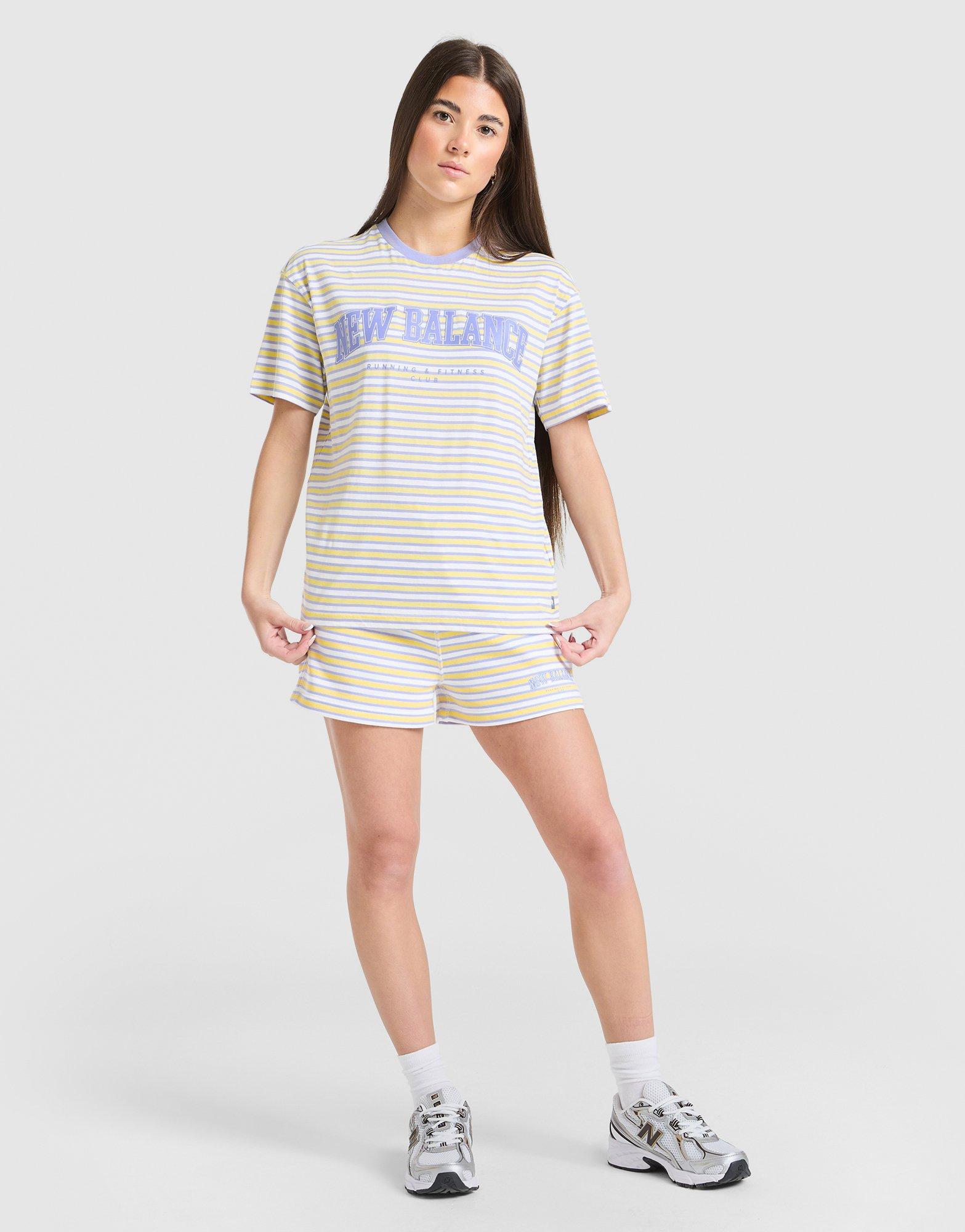 New Balance Girls' Stripe Boyfriend T-Shirt Junior