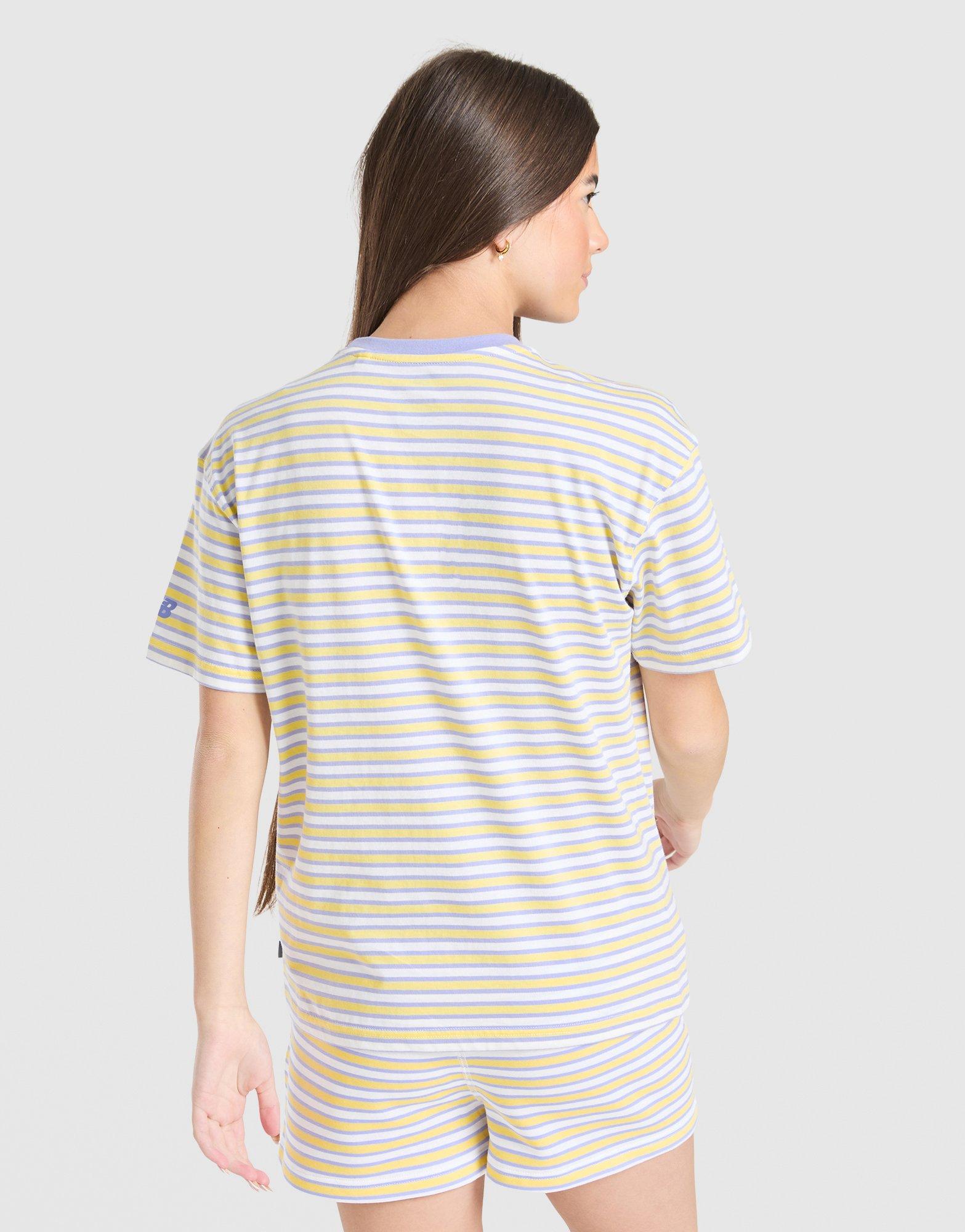 New Balance Girls' Stripe Boyfriend T-Shirt Junior