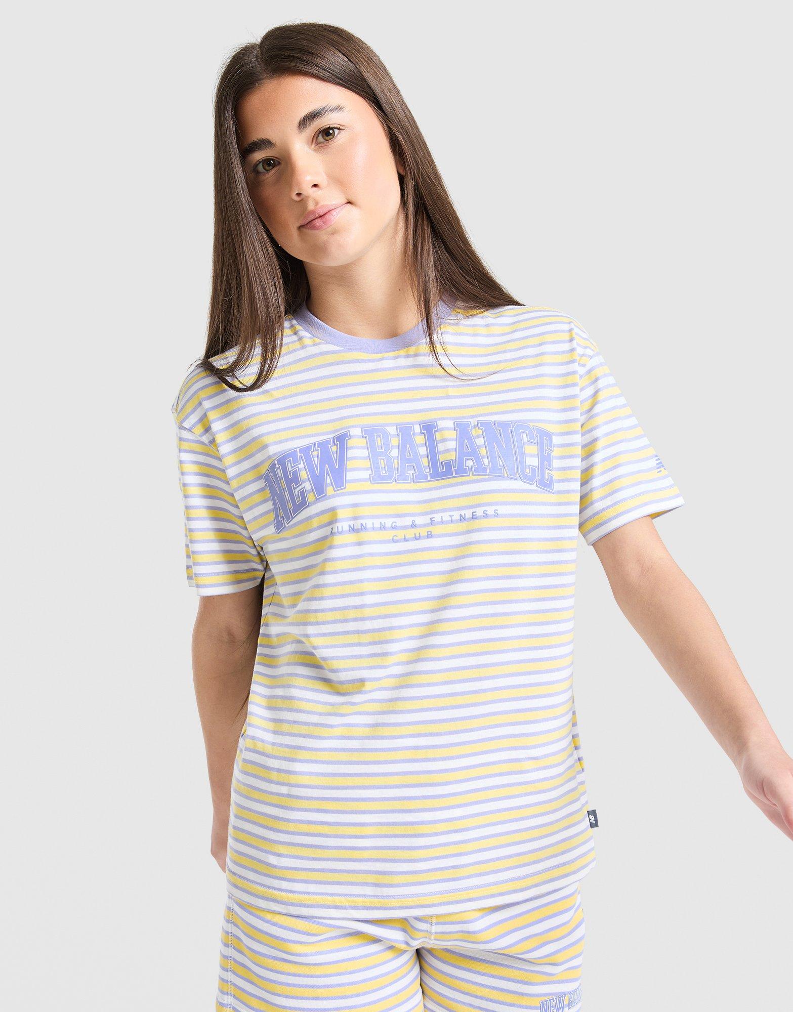 New Balance Girls' Stripe Boyfriend T-Shirt Junior