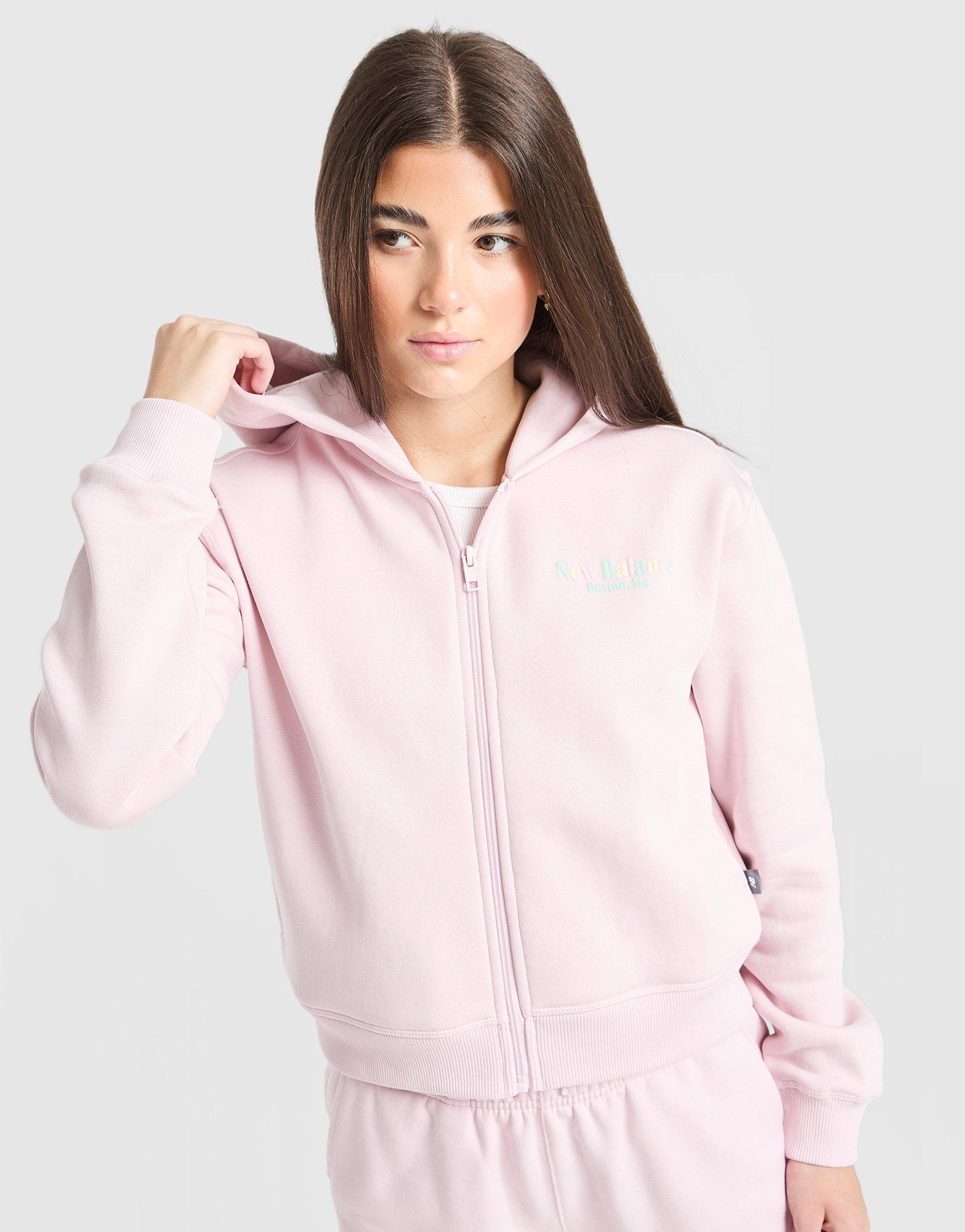 New Balance Girls' Tones Cropped Full Zip Hoodie Junior