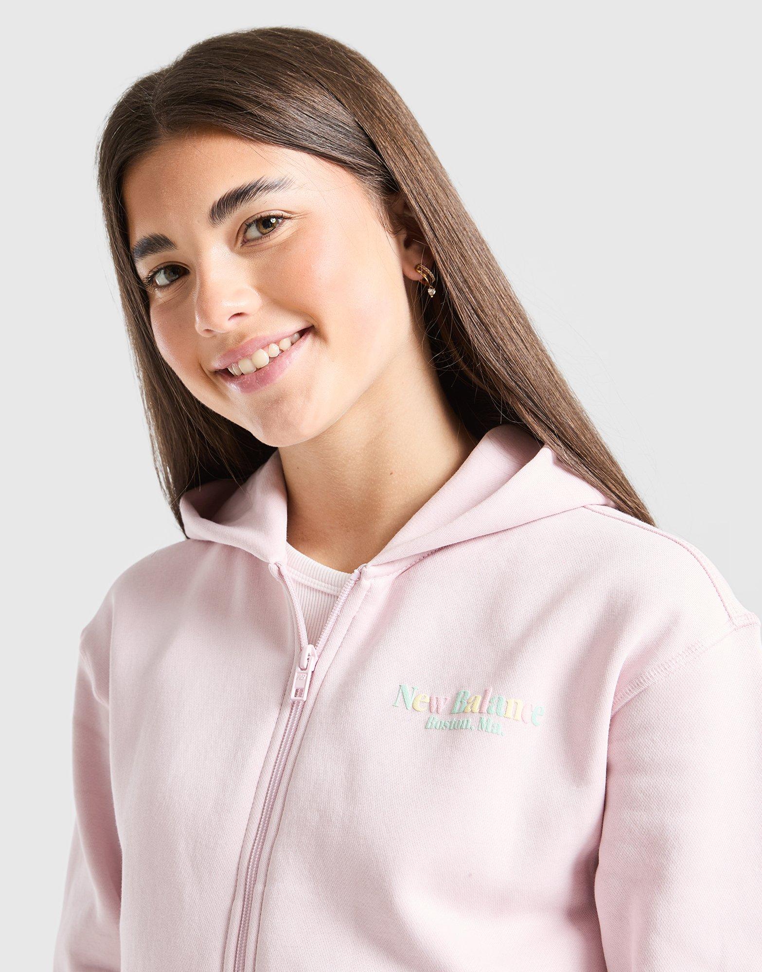 New Balance Girls' Tones Cropped Full Zip Hoodie Junior