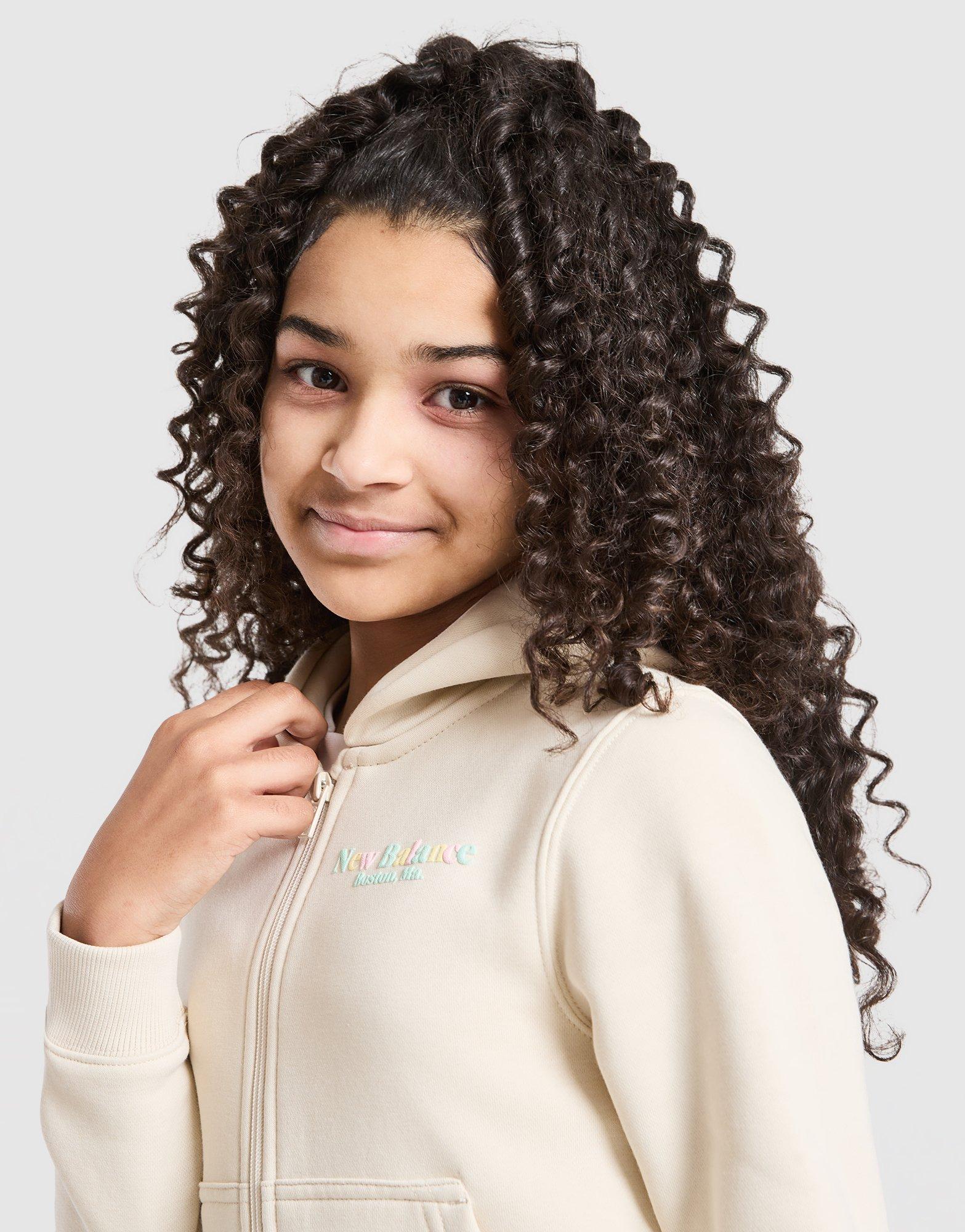 New Balance Girls' Tones Cropped Full Zip Hoodie Junior