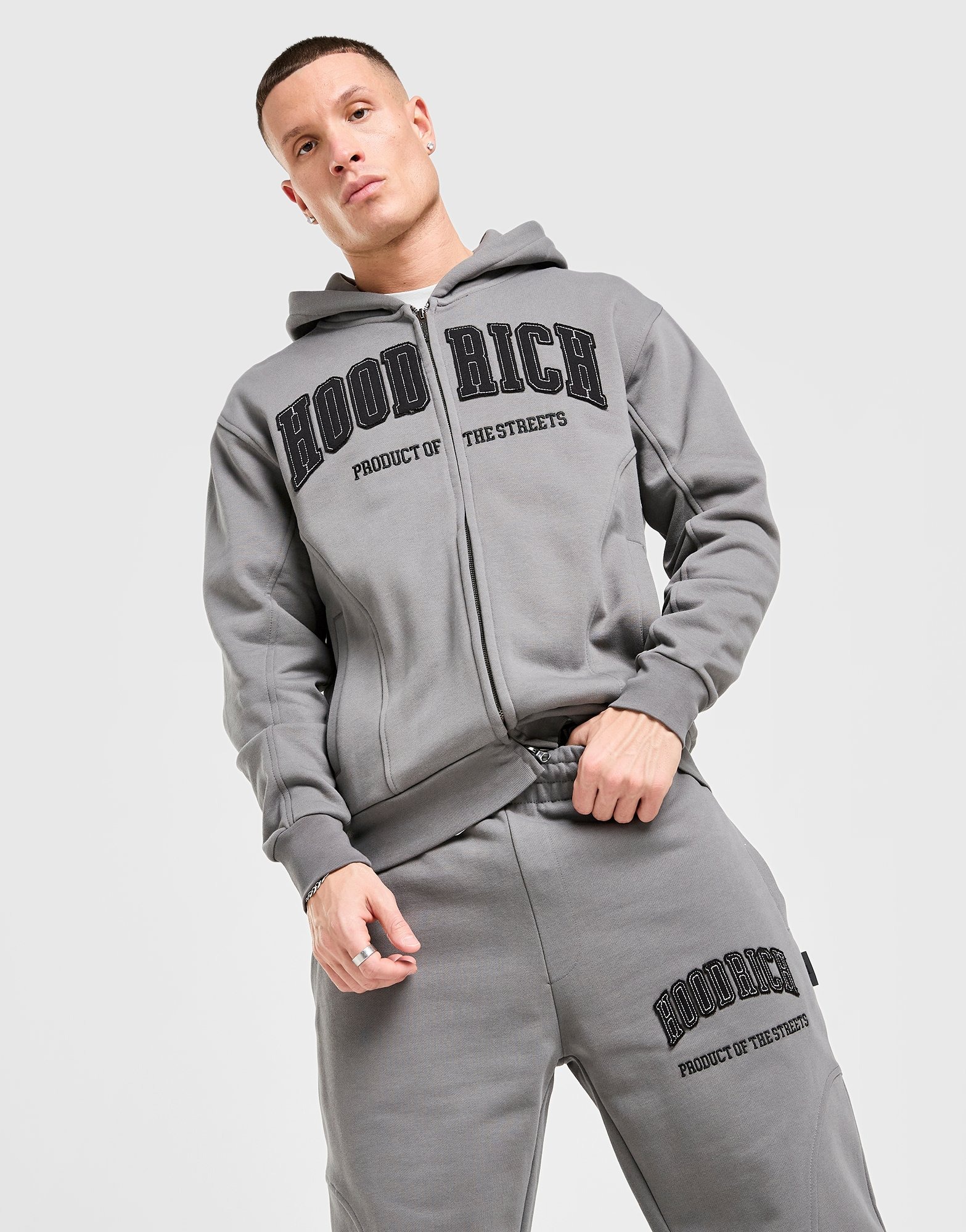 Grey Hoodrich Cursed Full Zip Hoodie - JD Sports Ireland