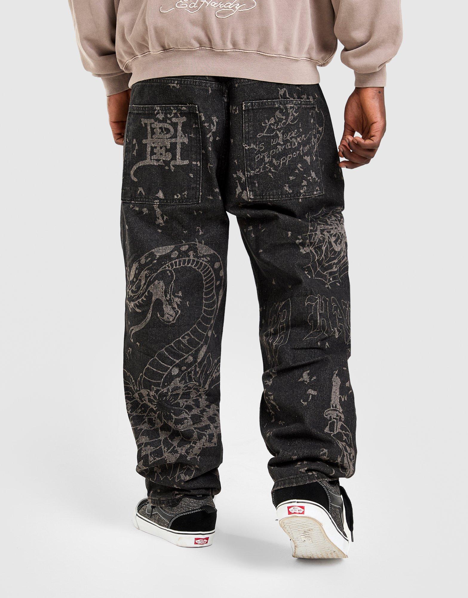 Ed Hardy Dragon All Over Print Jeans
