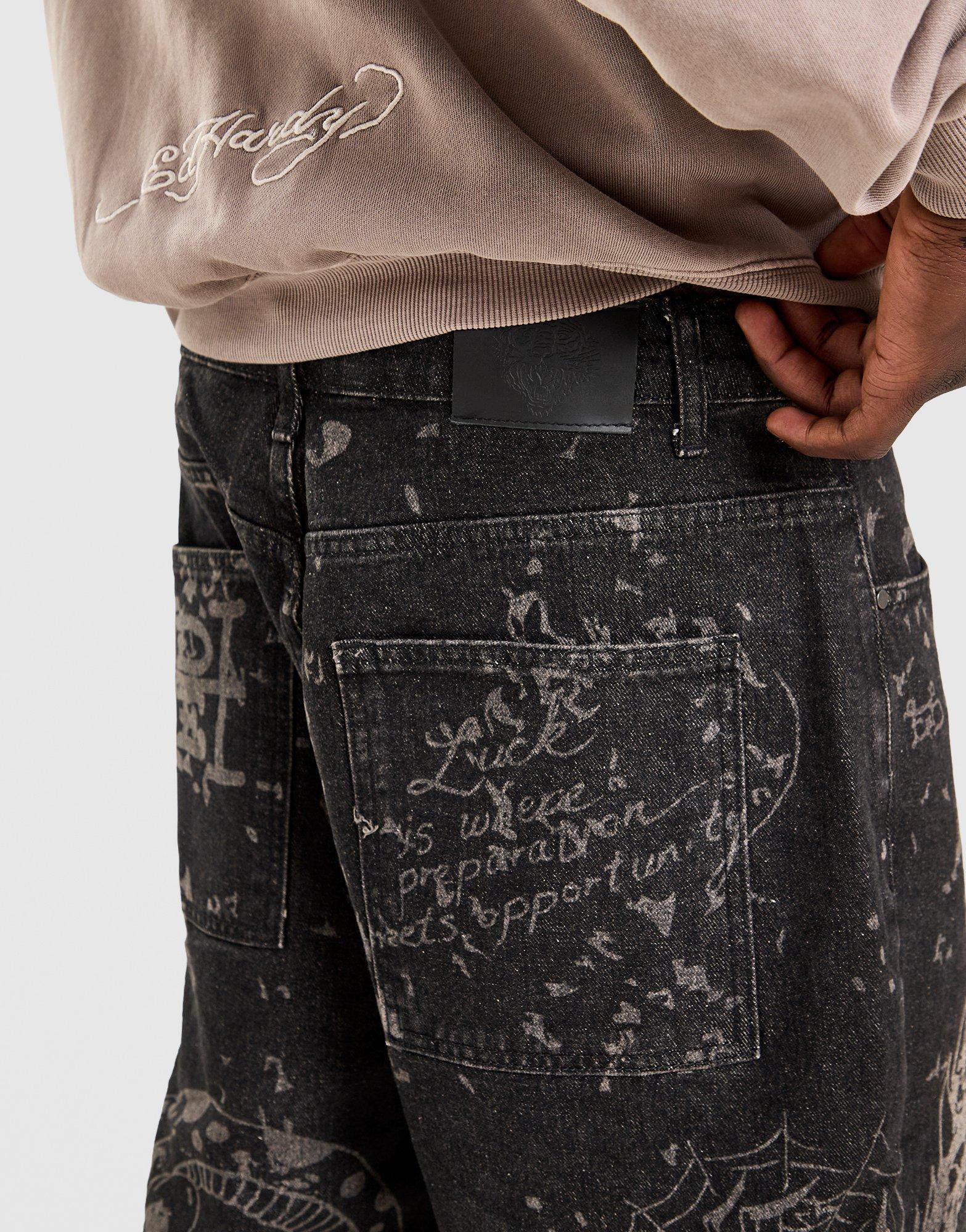 Ed Hardy Dragon All Over Print Jeans