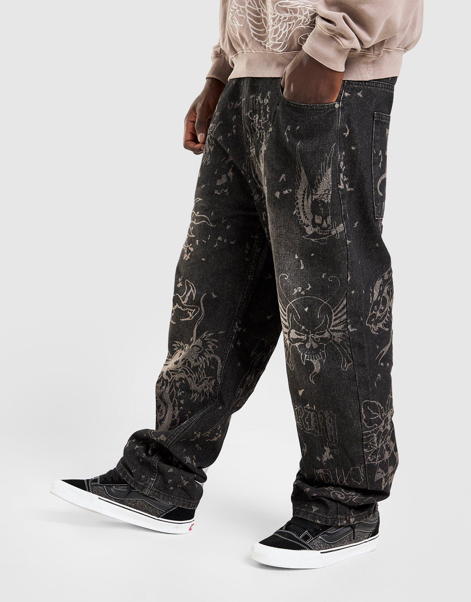 Ed Hardy Dragon All Over Print Jeans