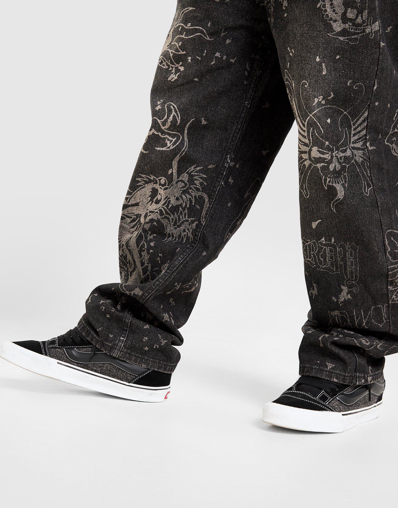 Ed Hardy Dragon All Over Print Jeans