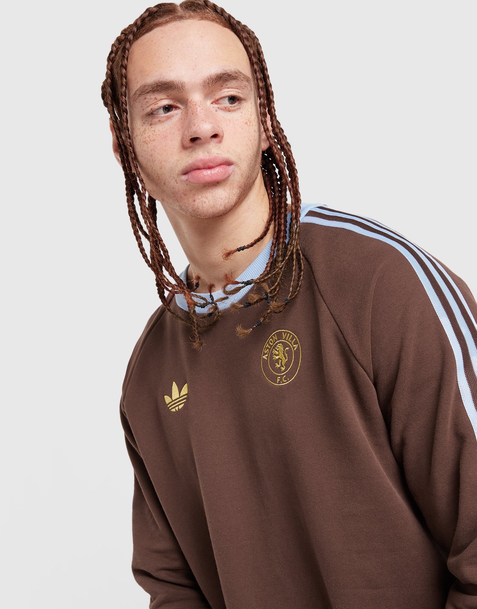 Brown adidas Originals Aston Villa FC OG Crew Sweatshirt - JD
