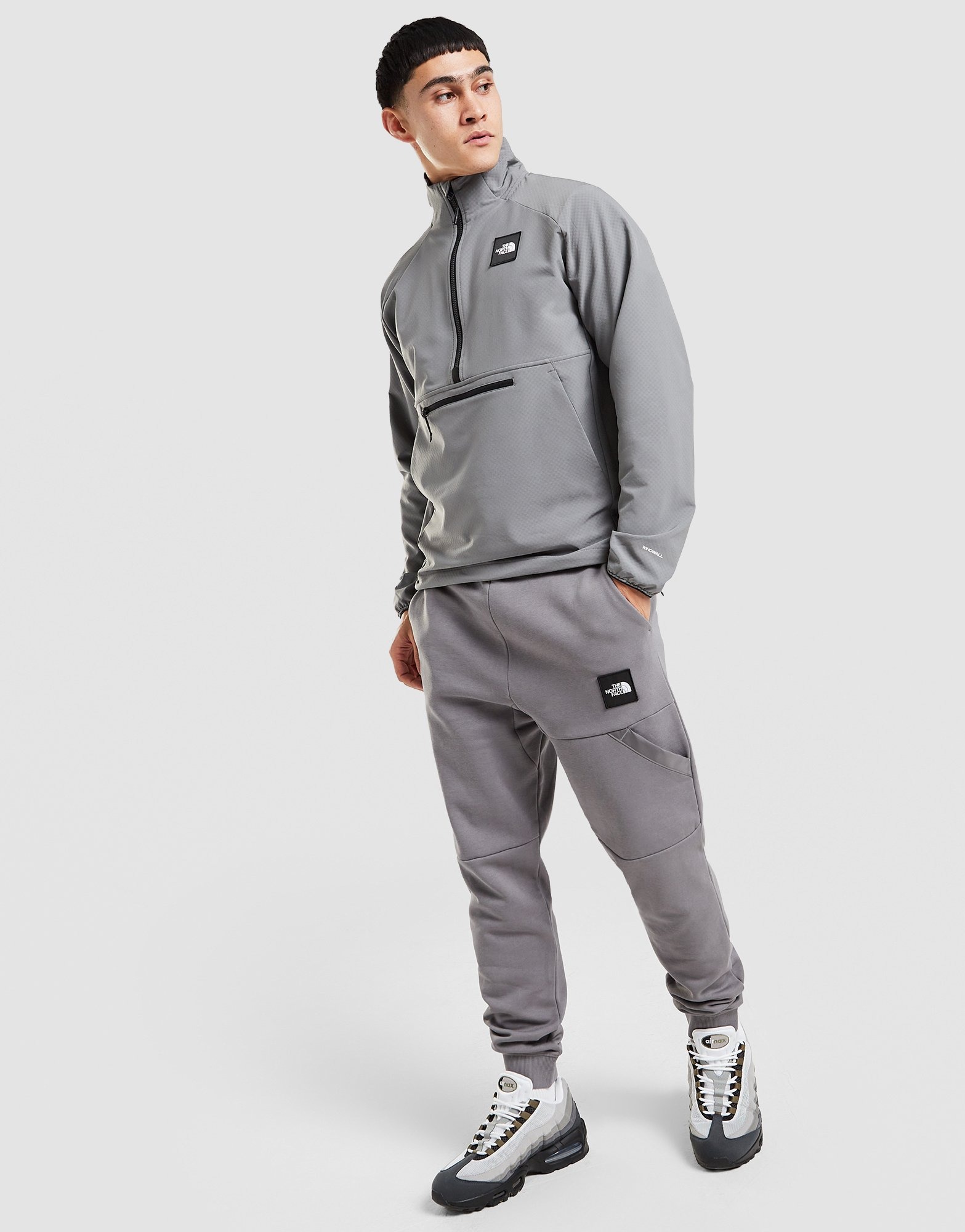 Grey The North Face WindWall Fleece 1/4 Zip Top - JD Sports Global