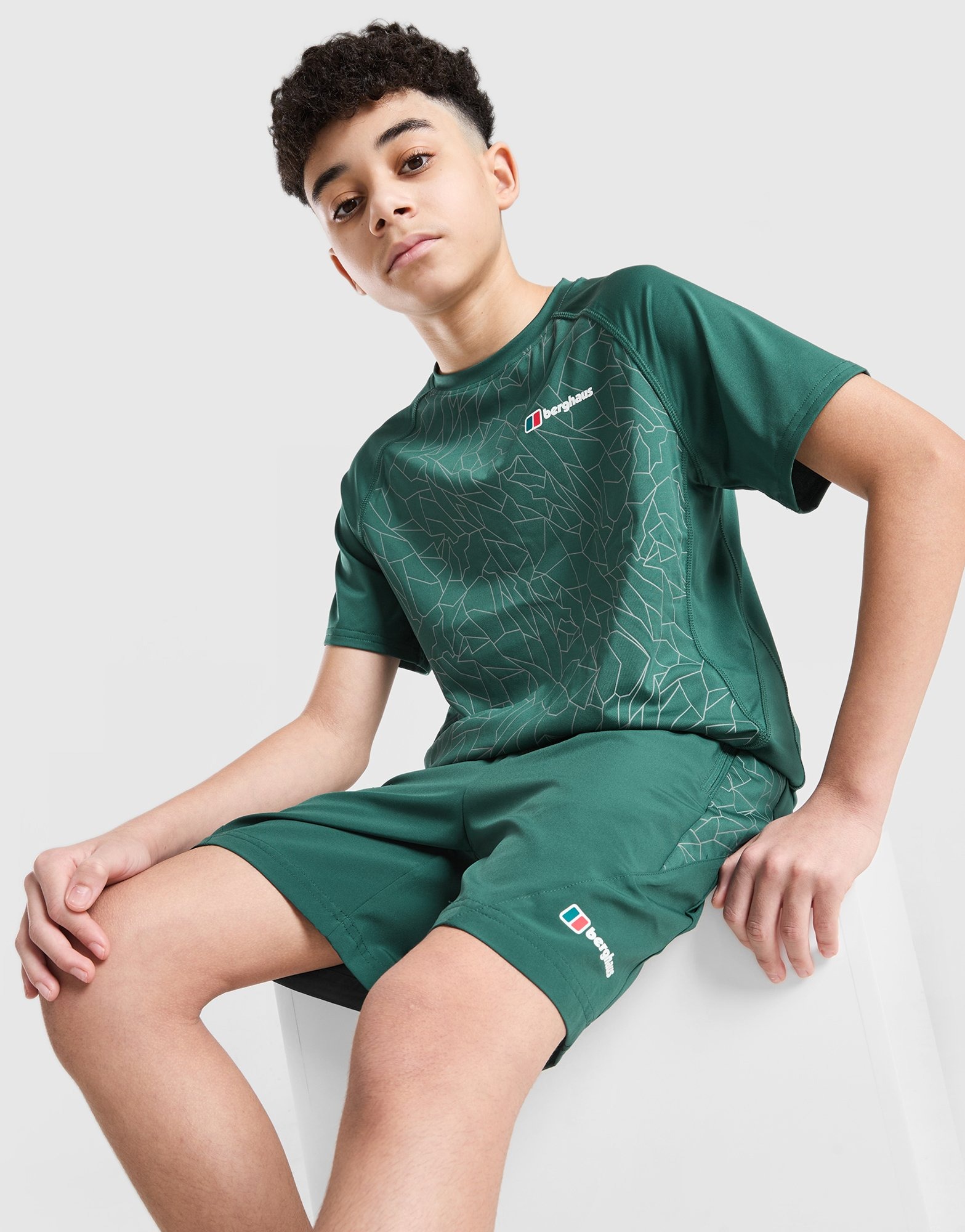 Grey Berghaus All Over Print Grid Shorts V2 Junior - JD Sports NZ