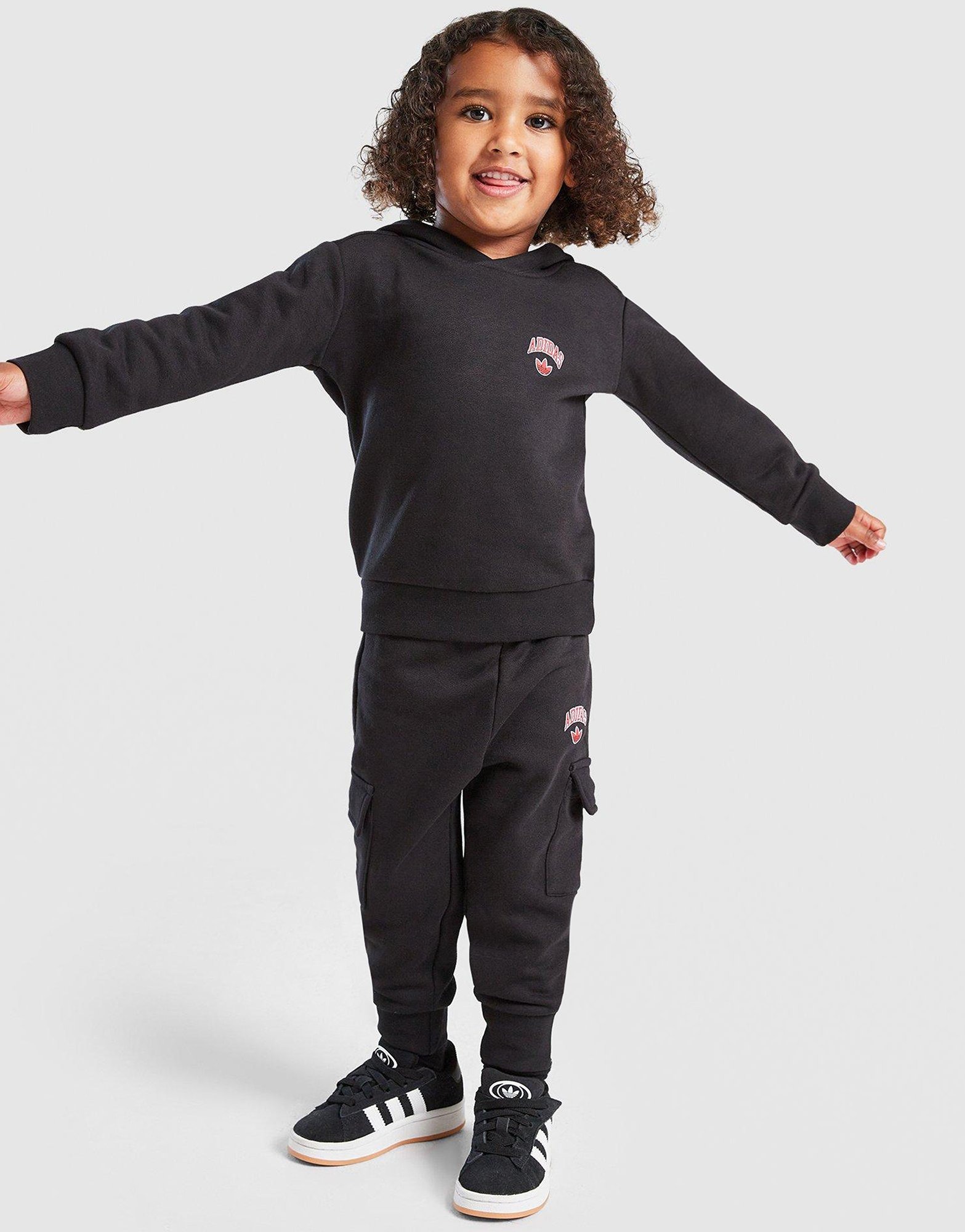 Black adidas Originals World Tour Overhead Cargo Tracksuit Infant | JD Sports UK 