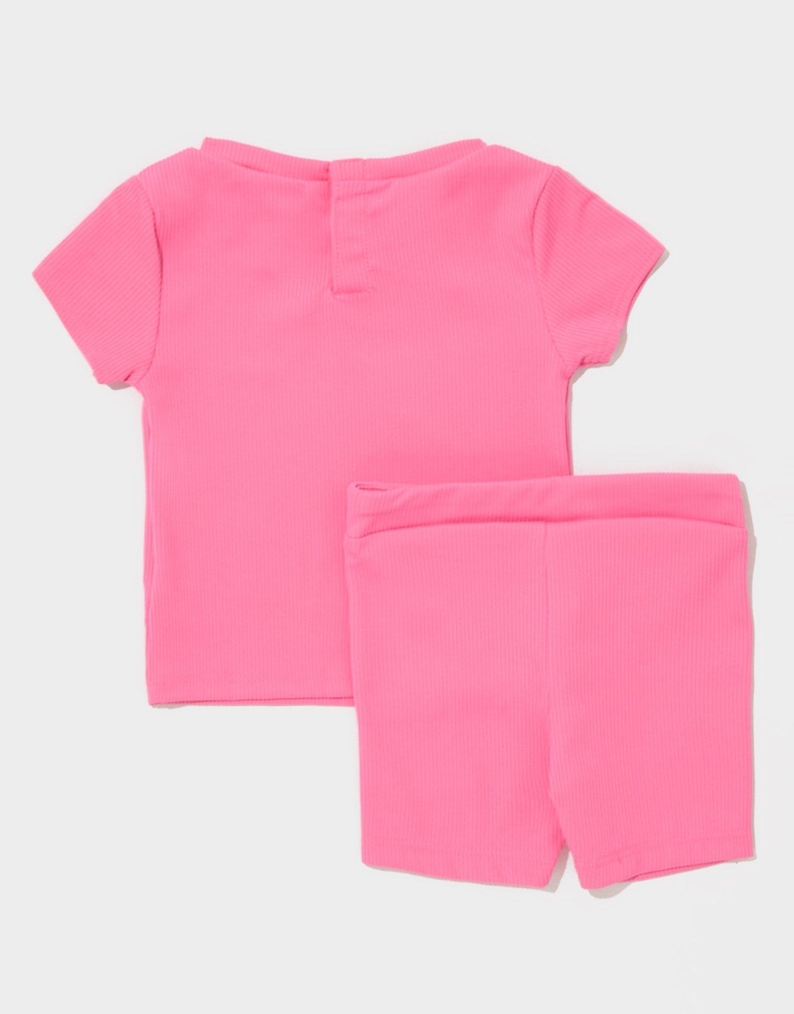 Nike Girls' Ribbed T-Shirt/Shorts Set Infant