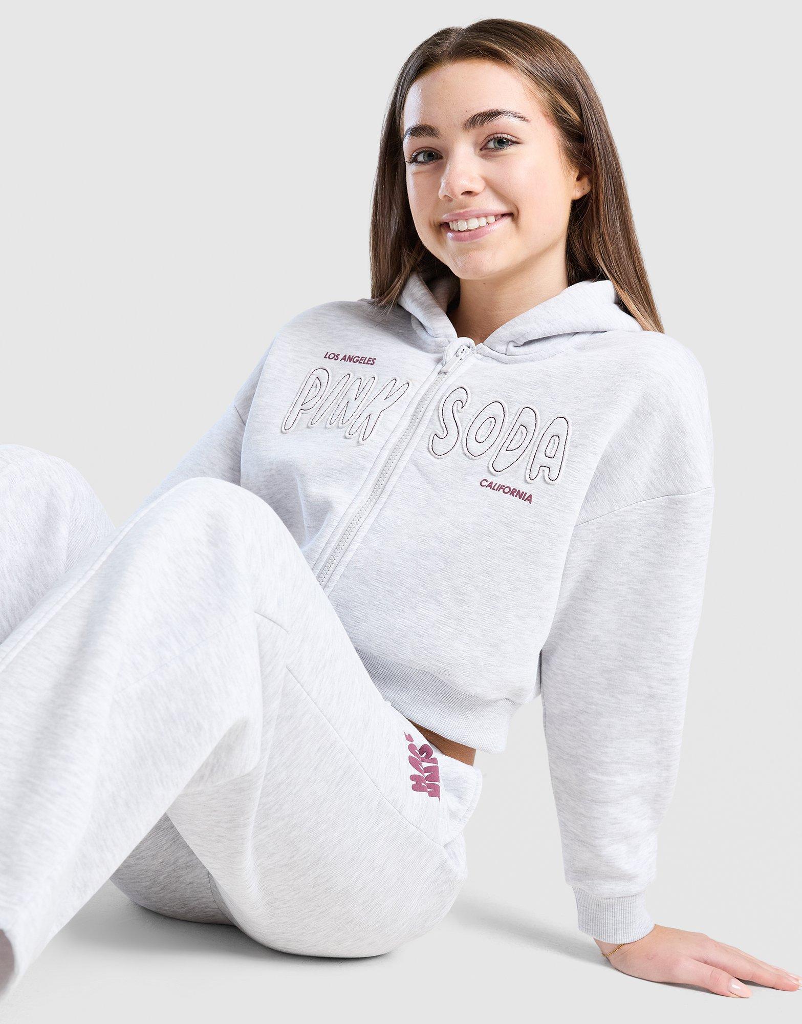 Pink Soda Sport Girls' Sage Crop Felpa Full Zip Junior