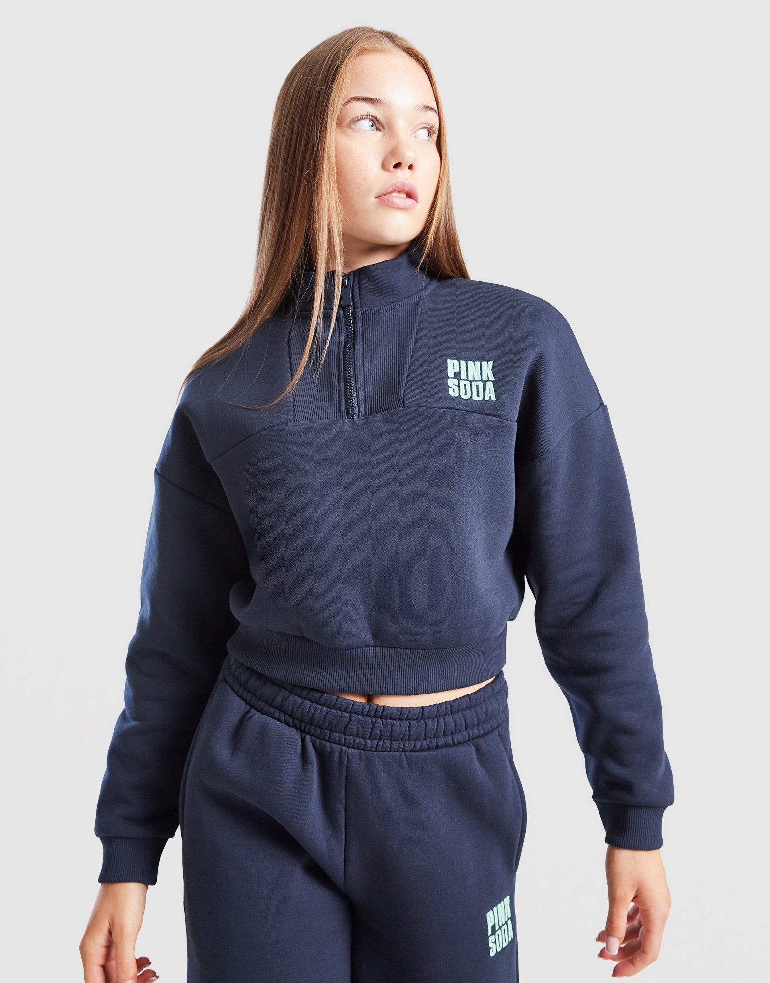 Pink Soda Sport Girls' Lila Top corto con zip 1/4 Junior