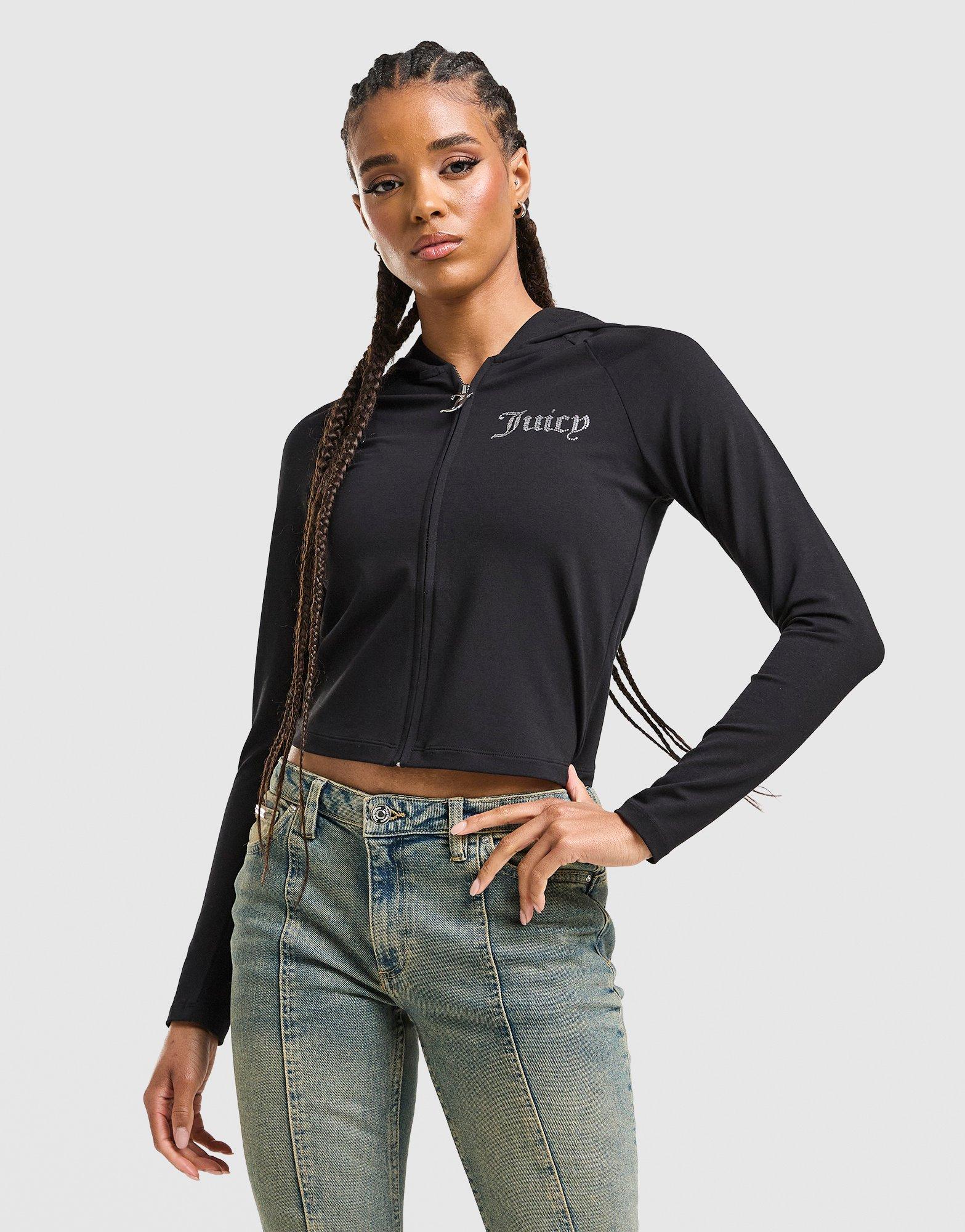 JUICY COUTURE Logo Jersey Full Zip Hoodie