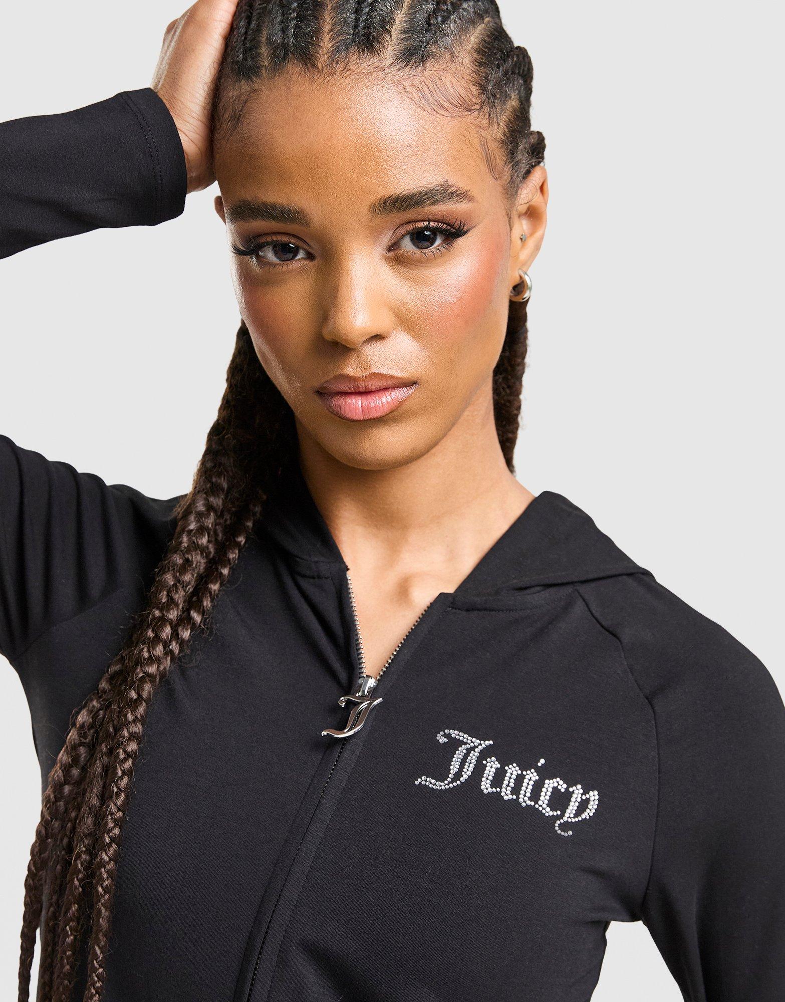 JUICY COUTURE Logo Jersey Full Zip Hoodie