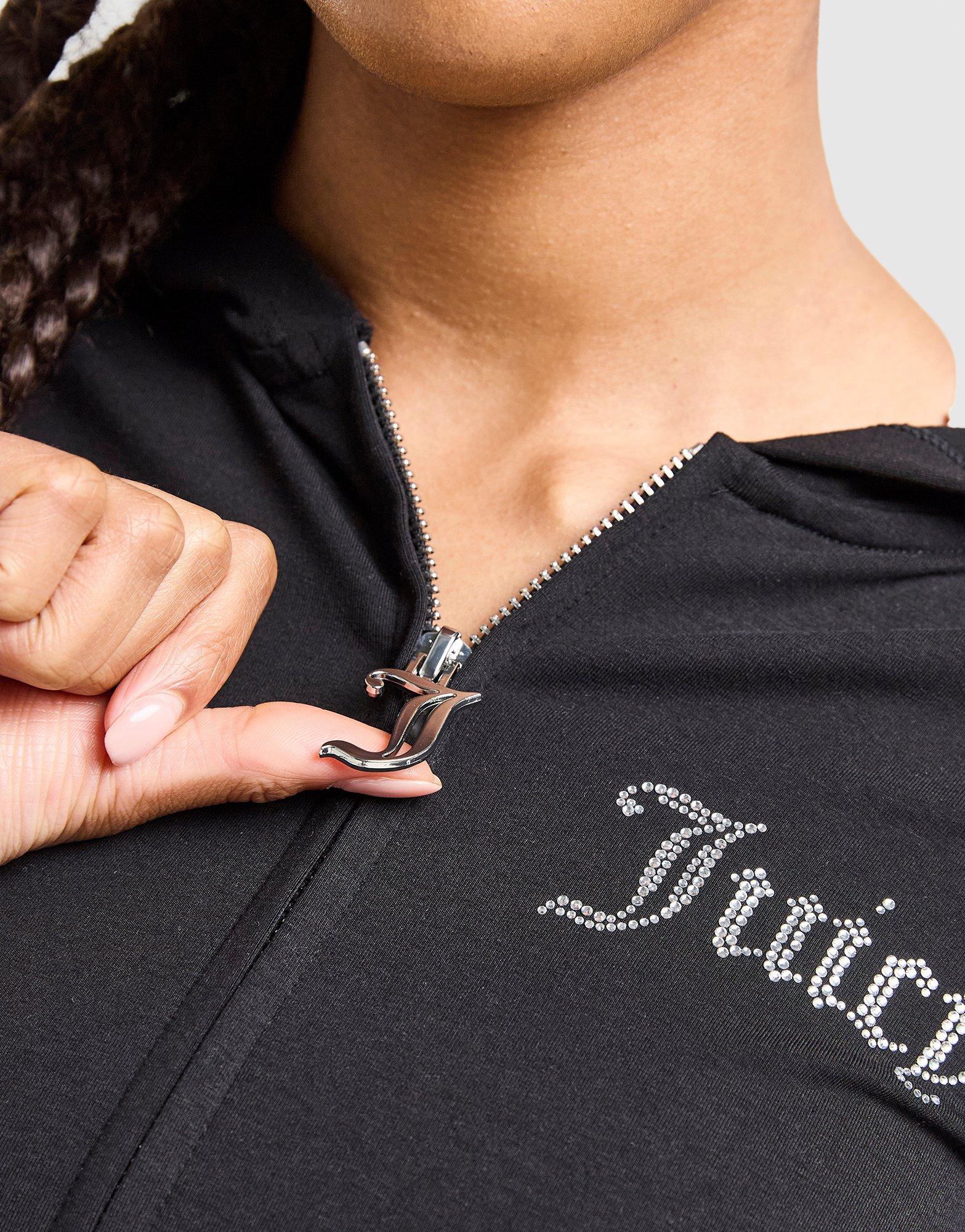 JUICY COUTURE Logo Jersey Full Zip Hoodie
